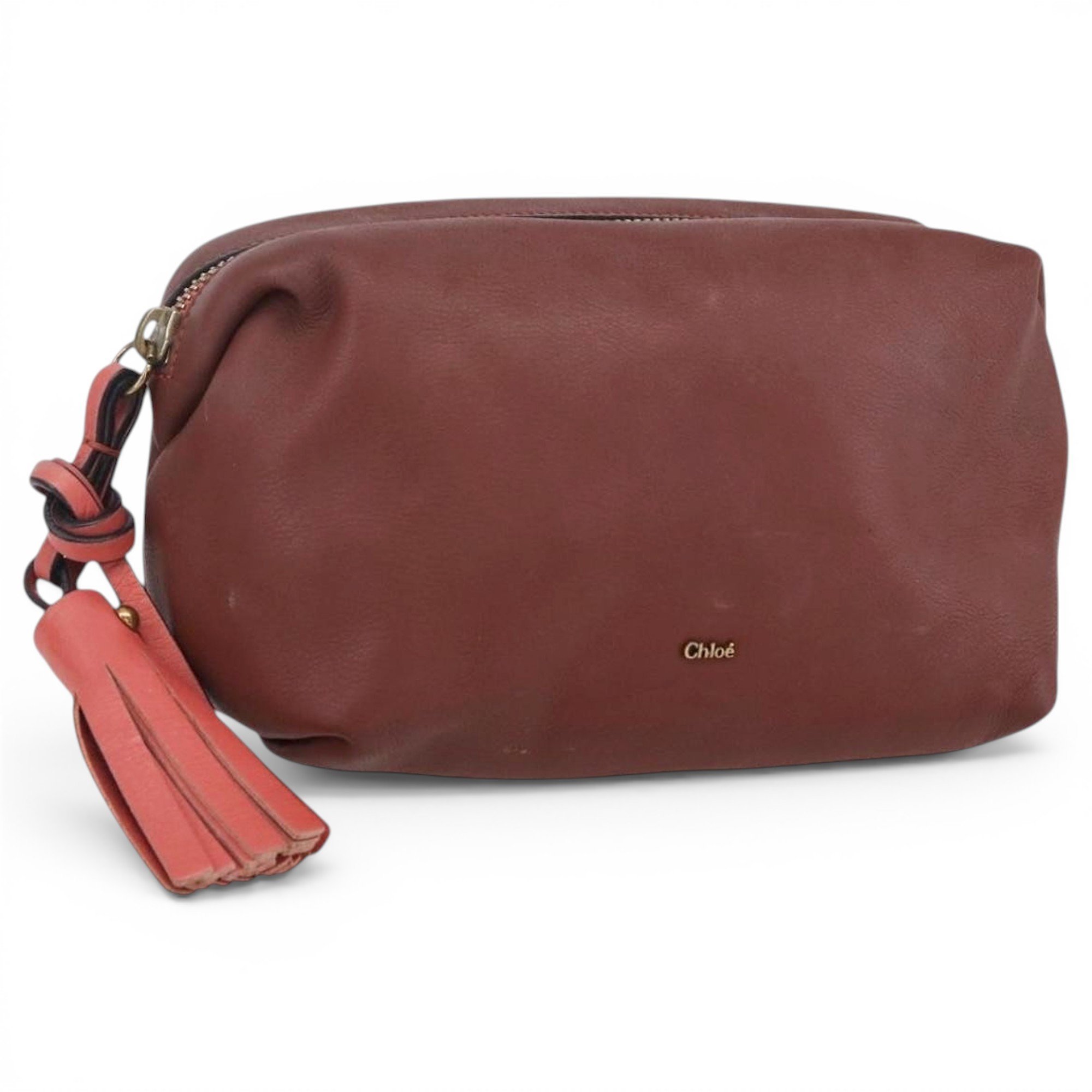 Leather clutch bag