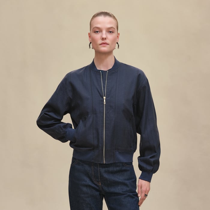 Bleu Encre Bomber Jacket