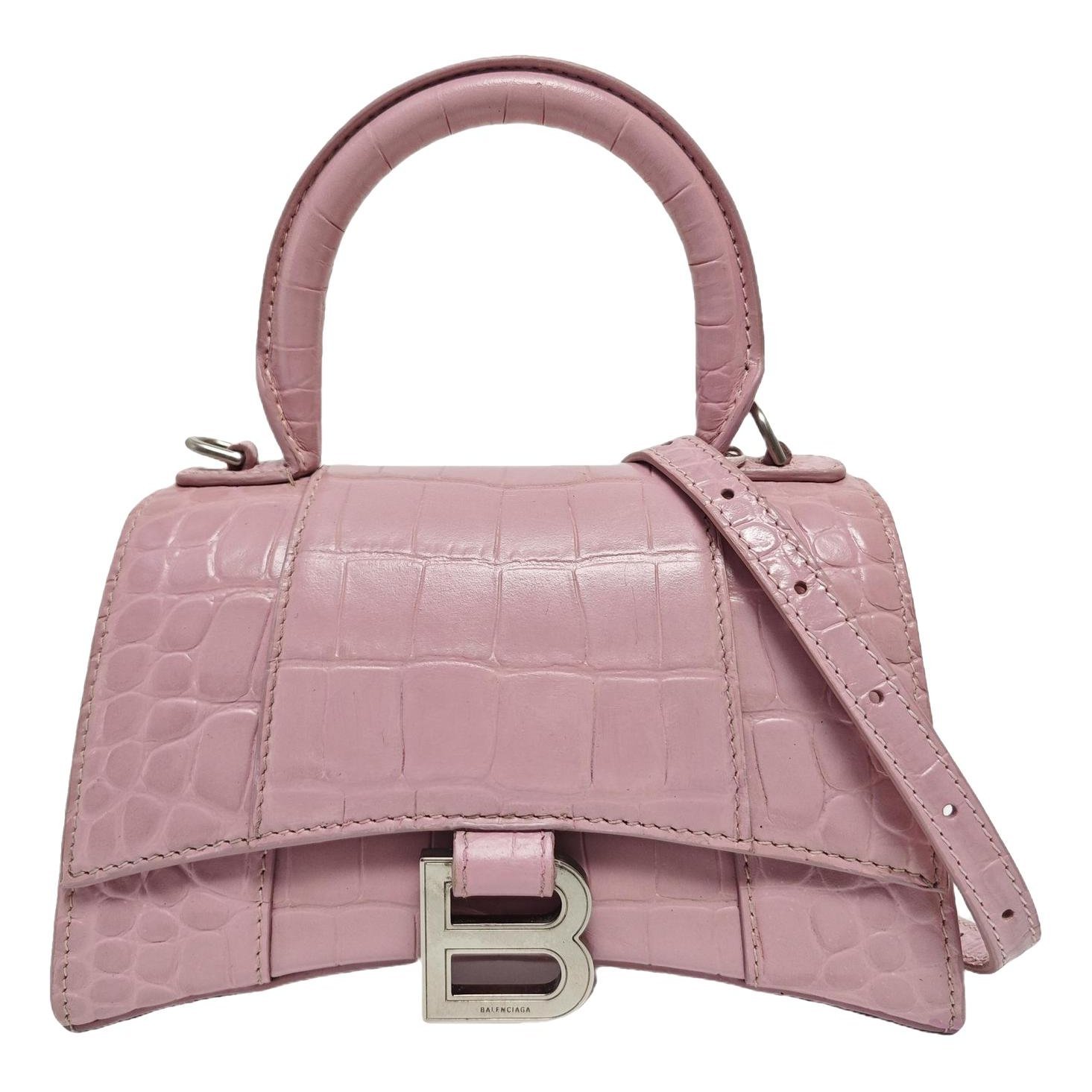 Hourglass leather handbag