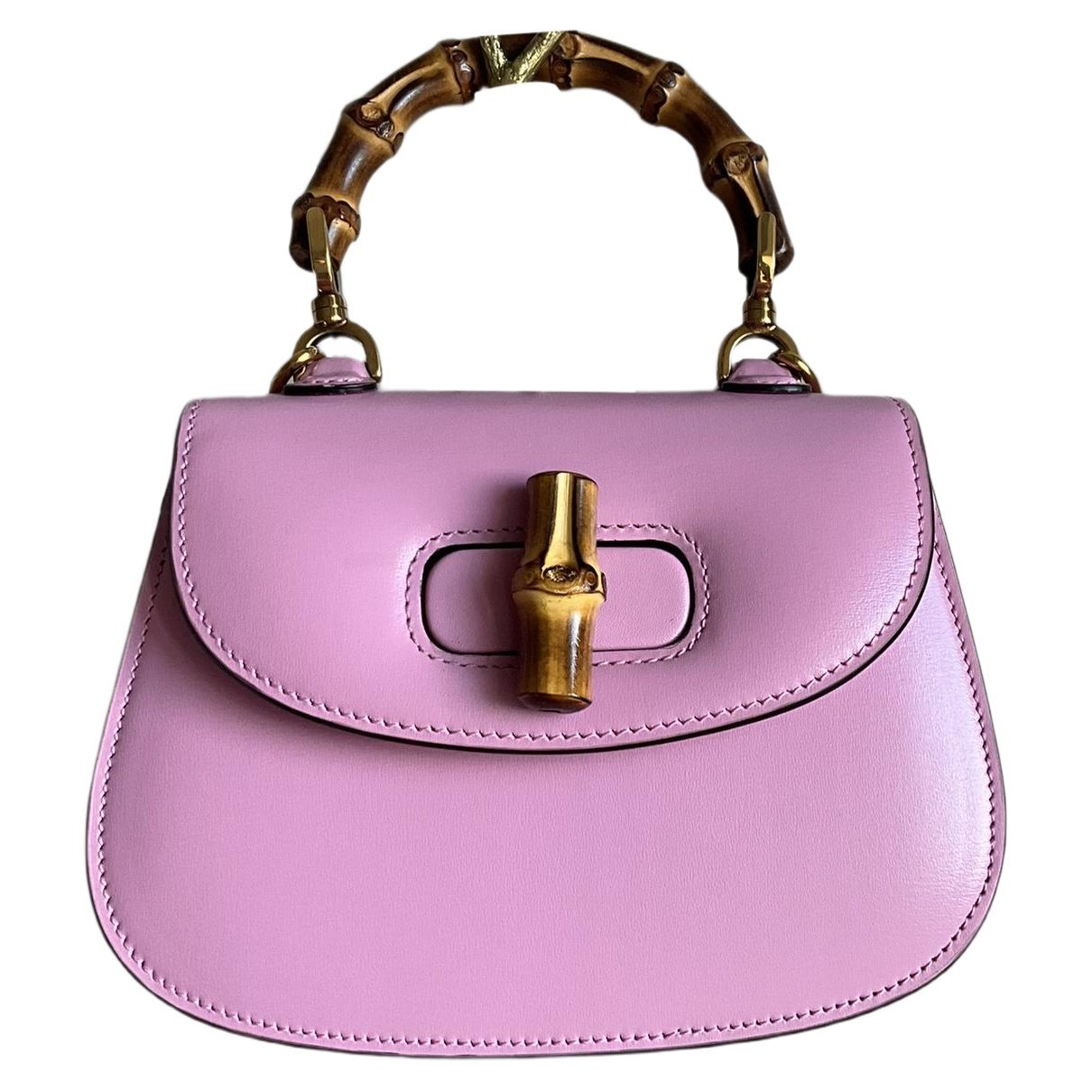 Convertible Bamboo Top Handle leather handbag