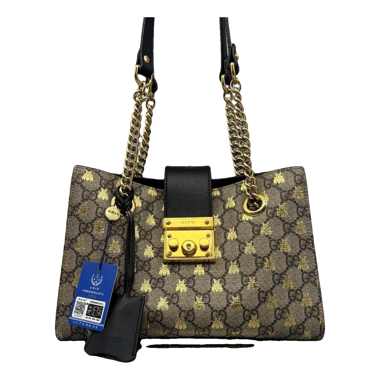 Padlock leather handbag