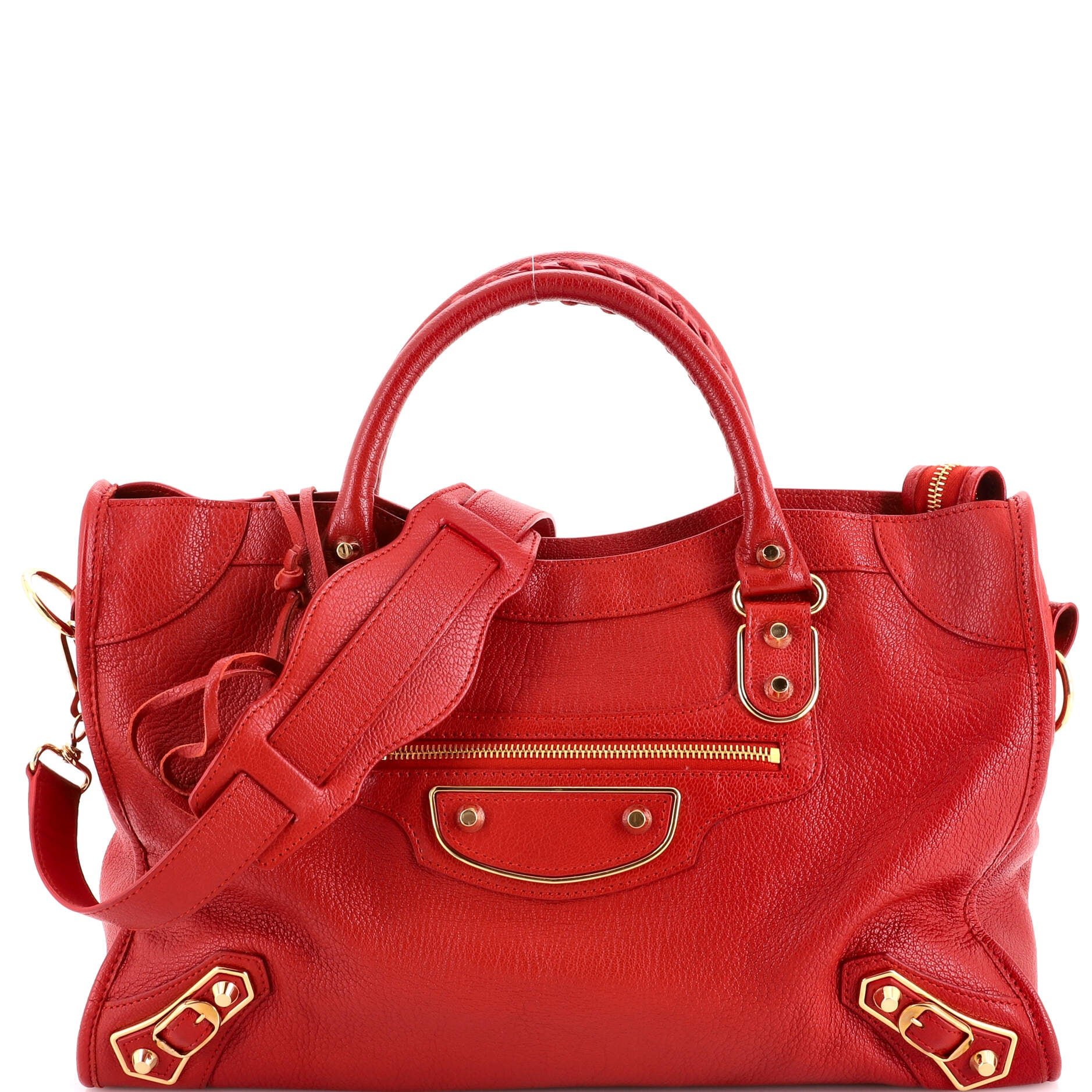 City Classic Metallic Edge Bag Leather Medium