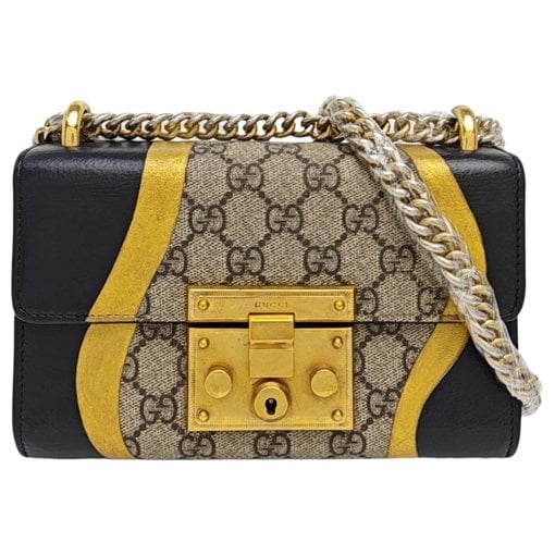 Padlock leather handbag