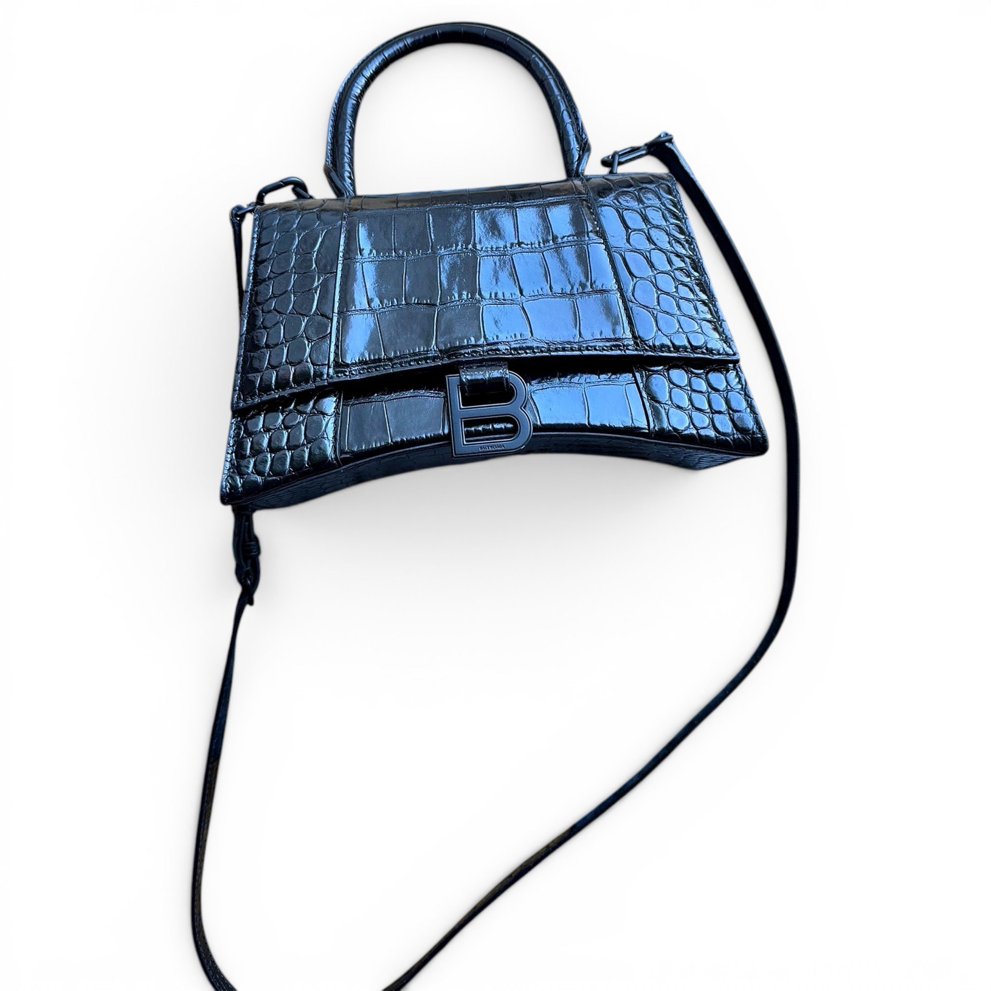 Hourglass leather crossbody bag