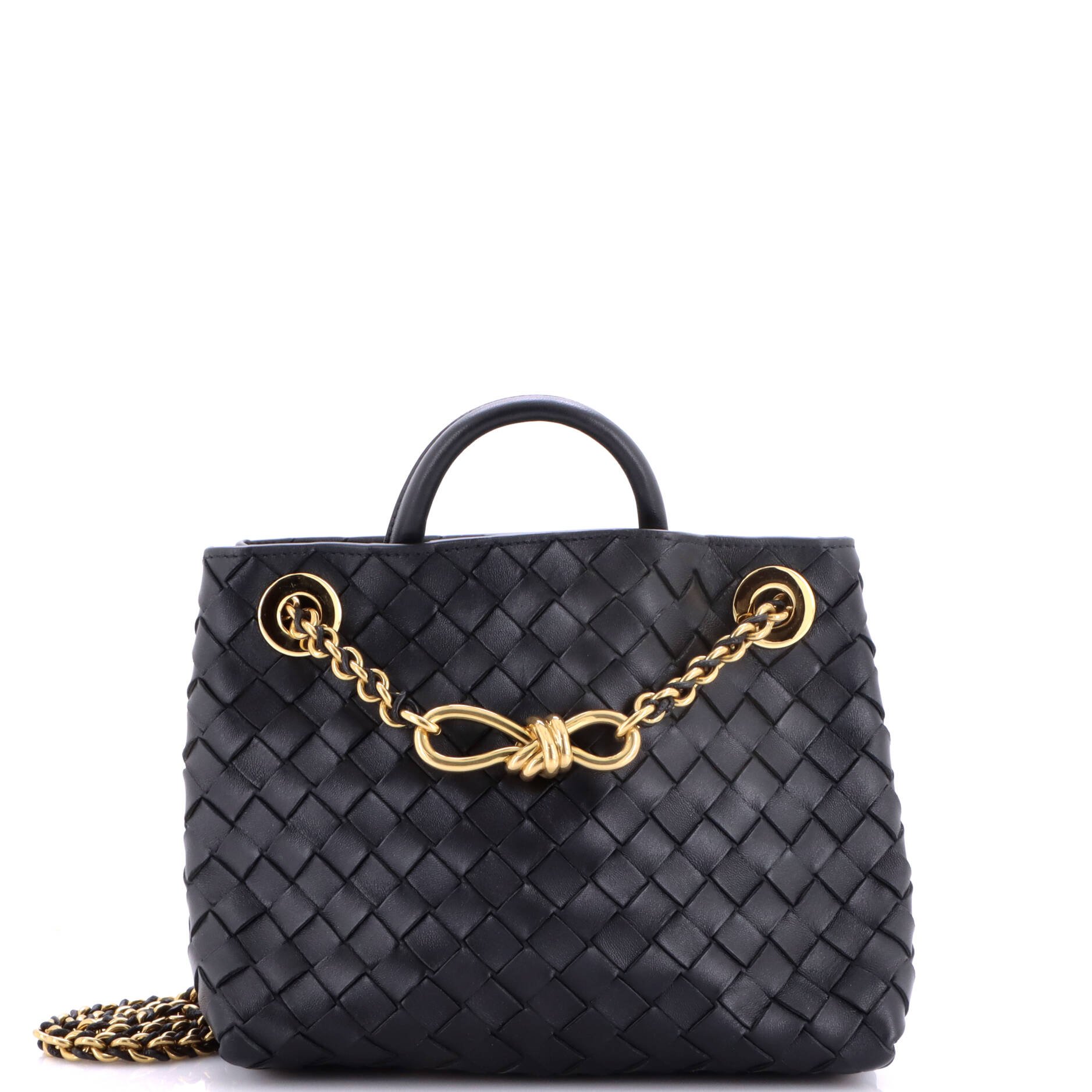 Andiamo Chain Top Handle Bag Intrecciato Nappa Small