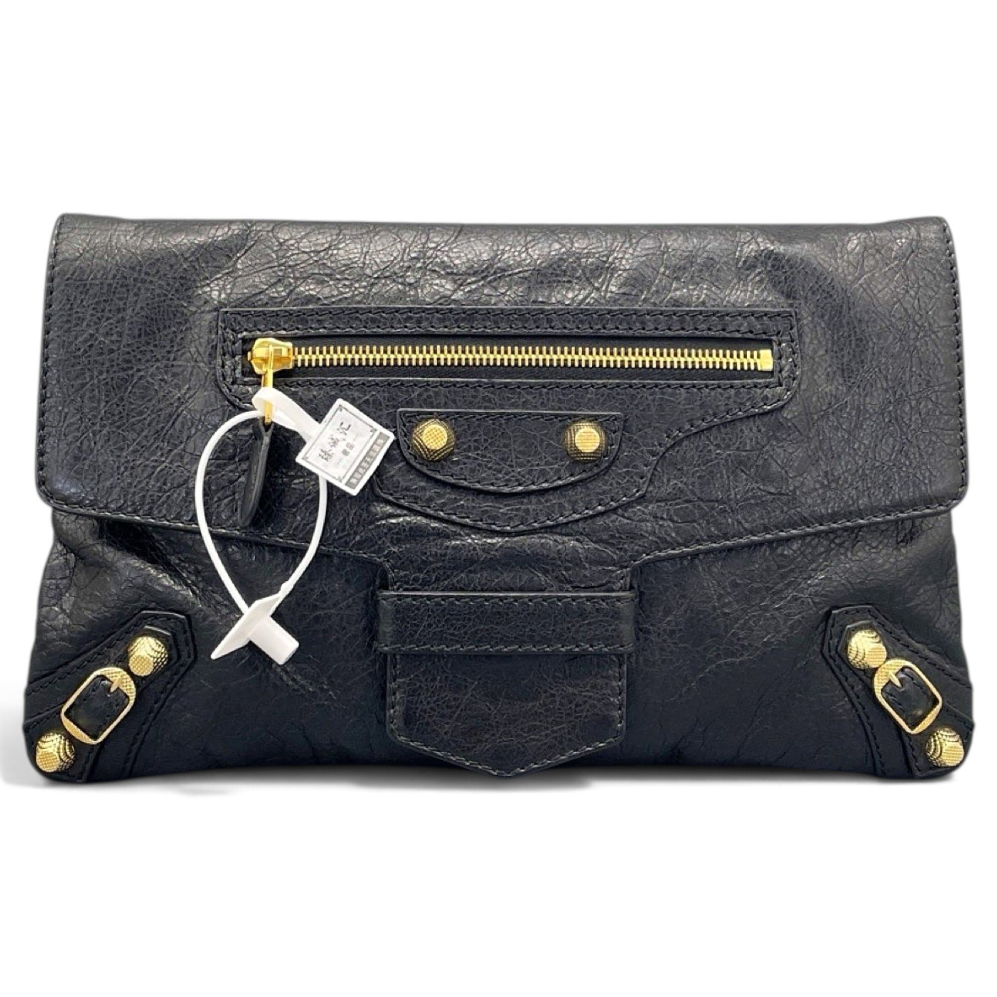 Leather clutch bag
