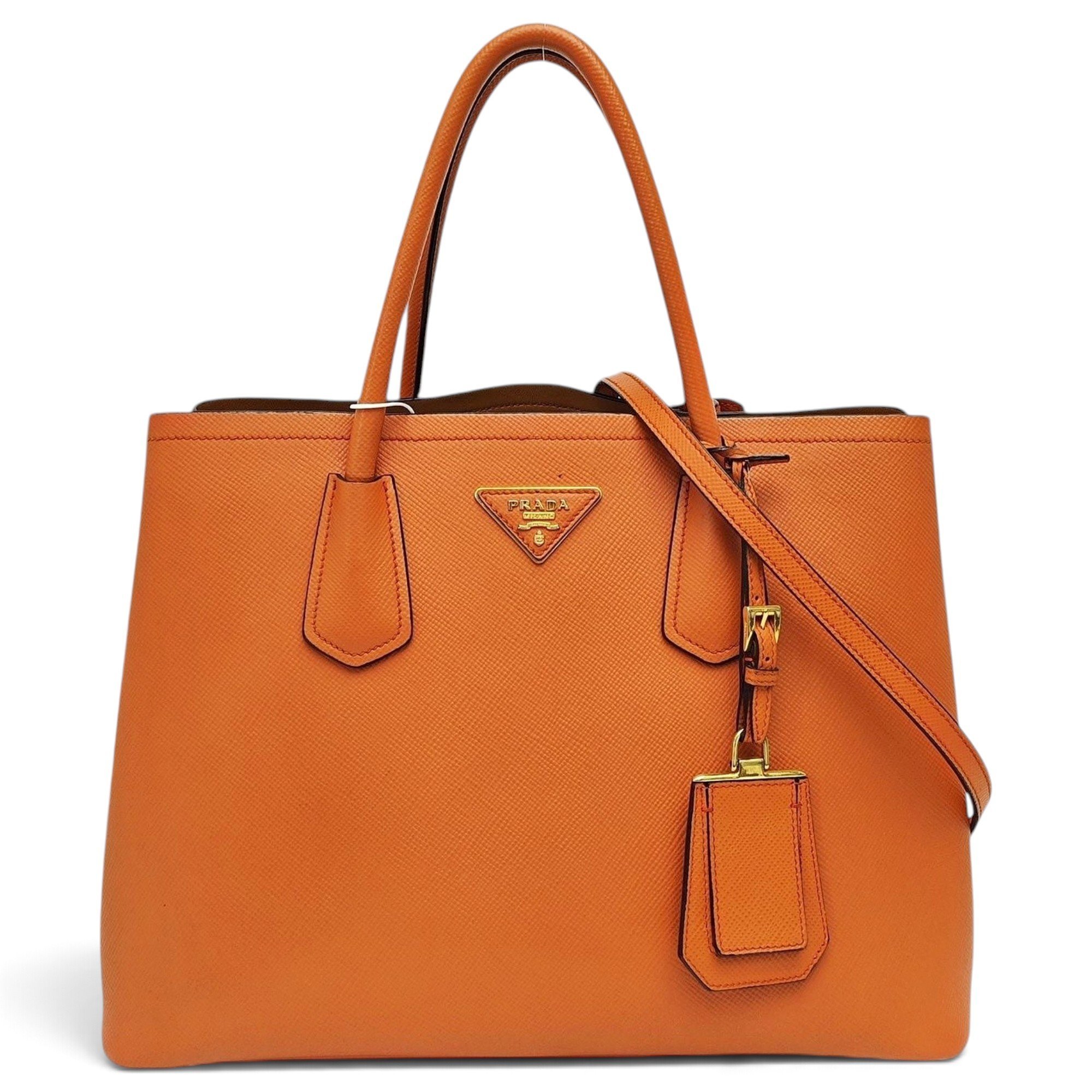 Double leather handbag