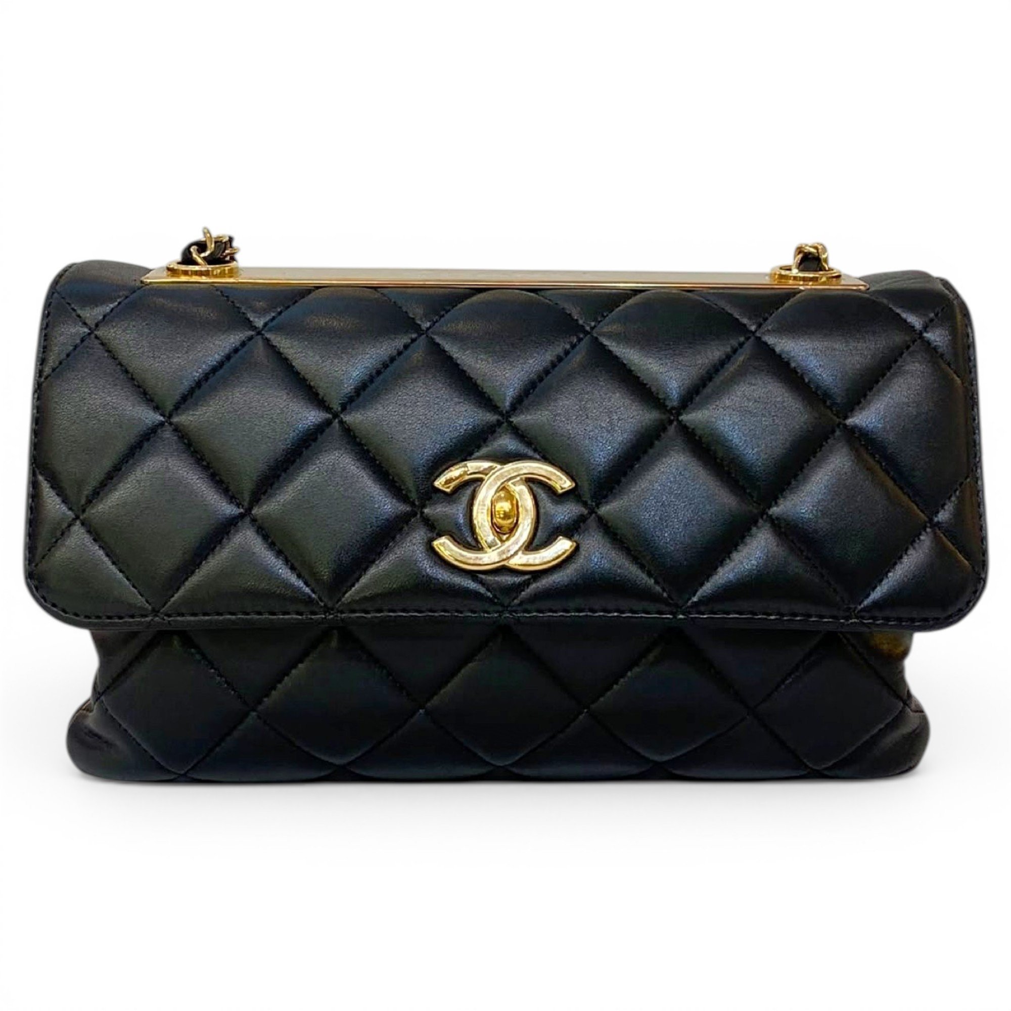 Trendy CC leather handbag