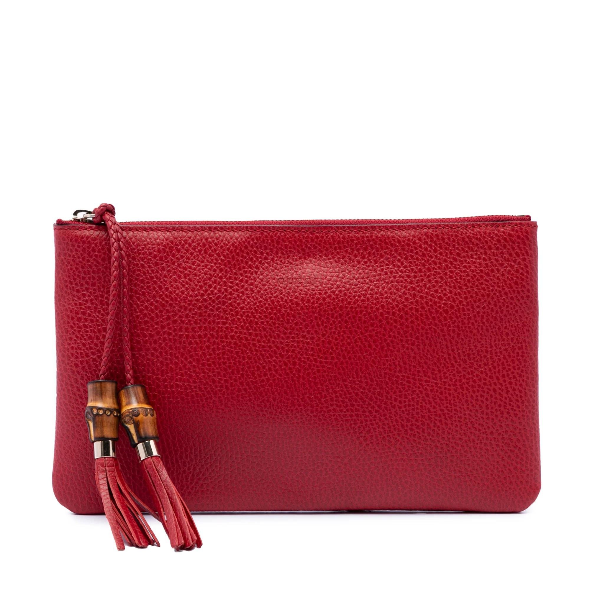 Bamboo pony-style calfskin clutch bag