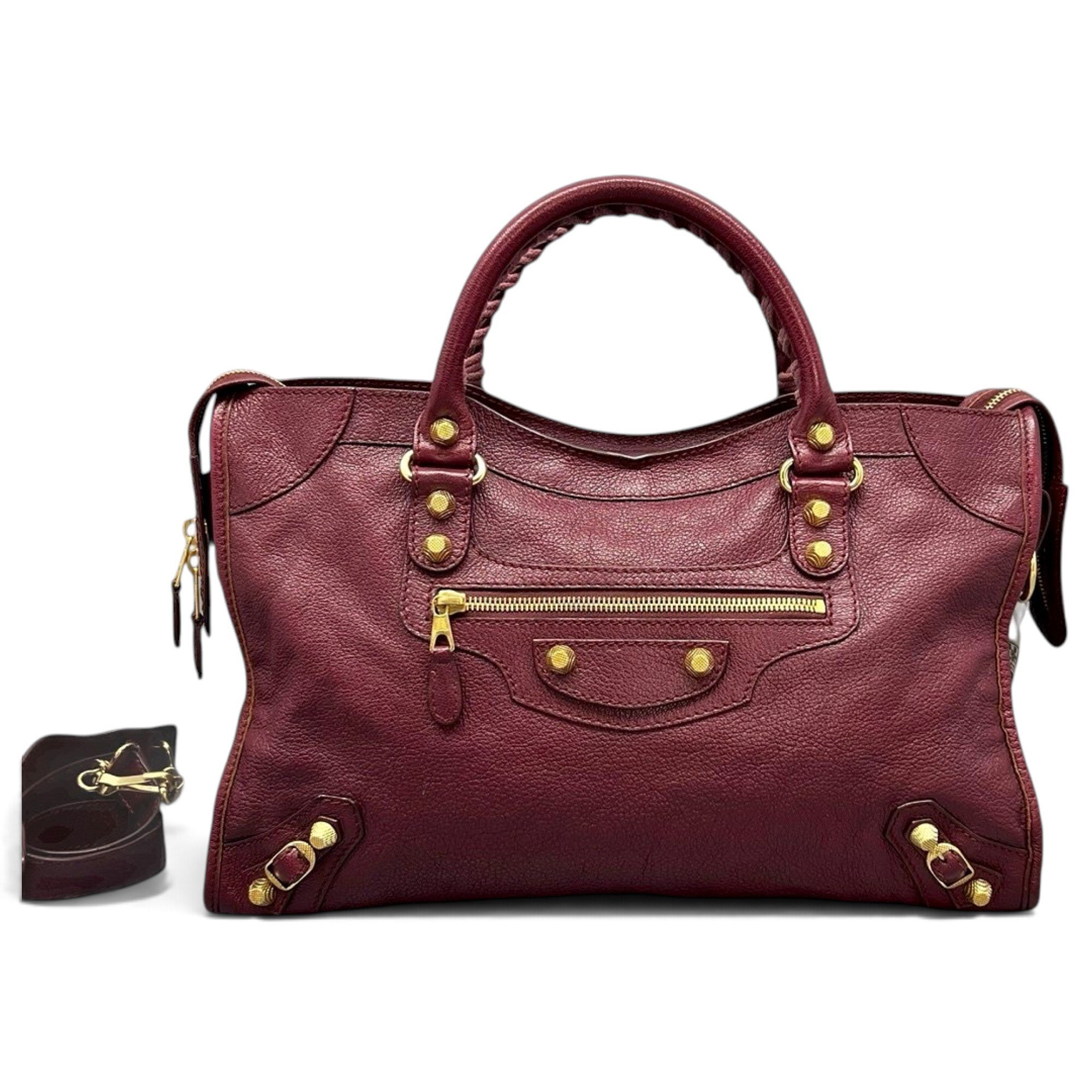 City leather handbag