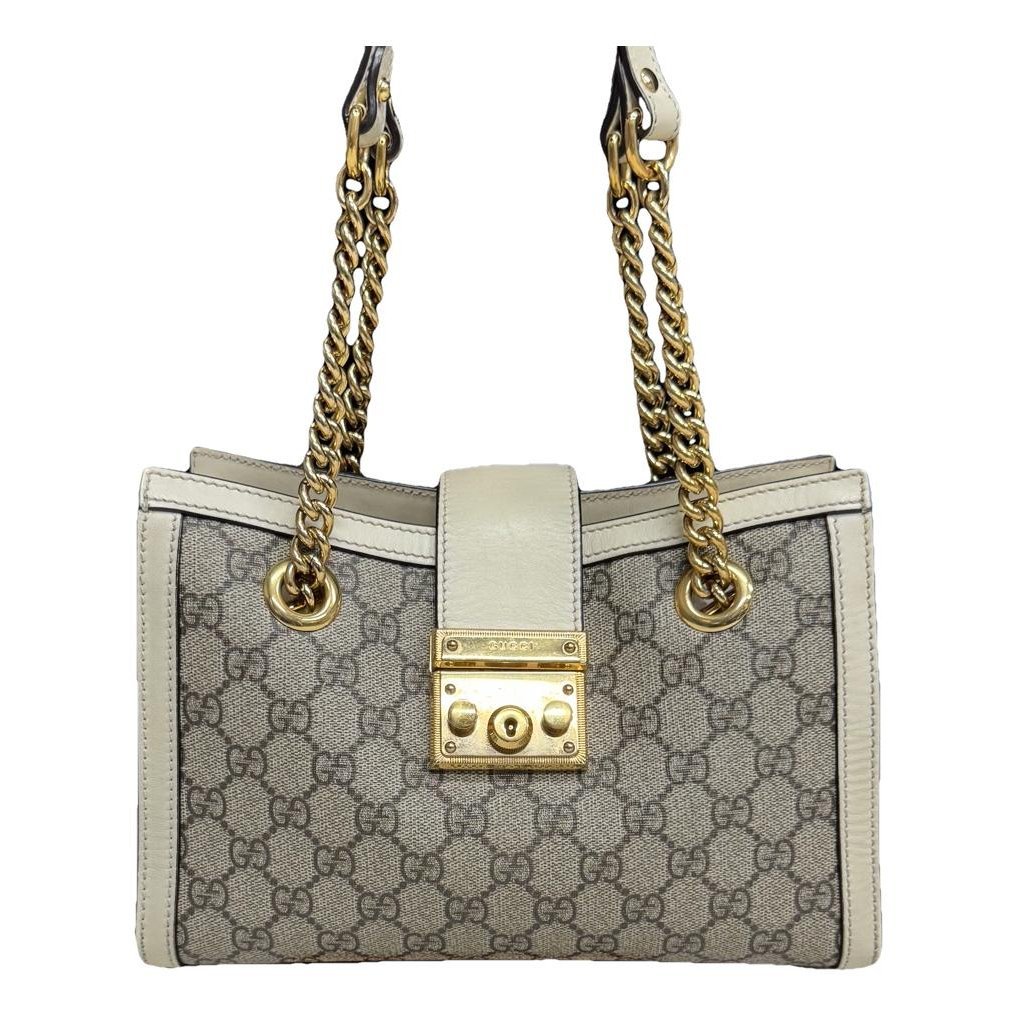 Padlock leather handbag