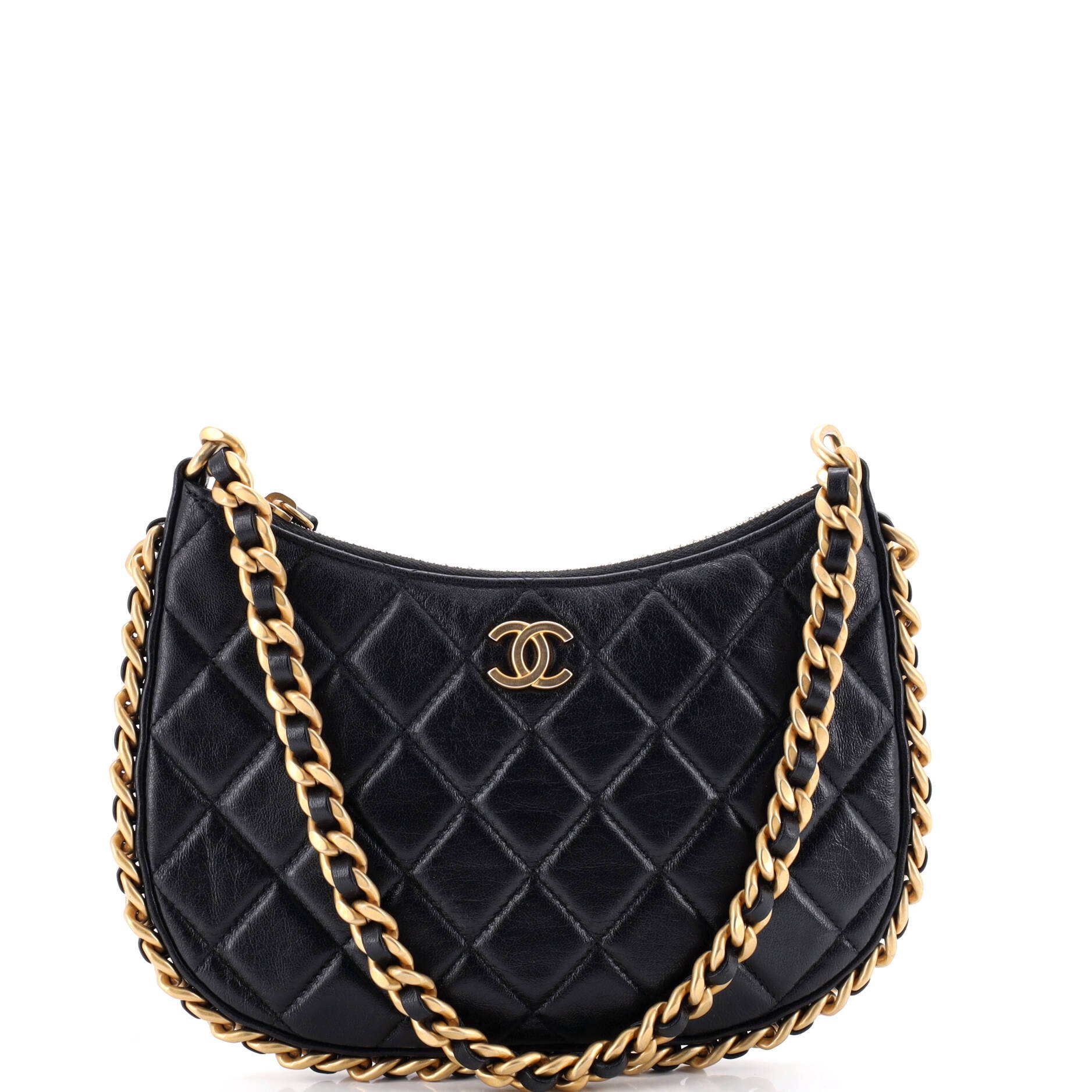 CC Chain Around Hobo Quilted Lambskin