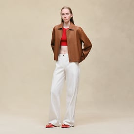 Washed deerskin jacket