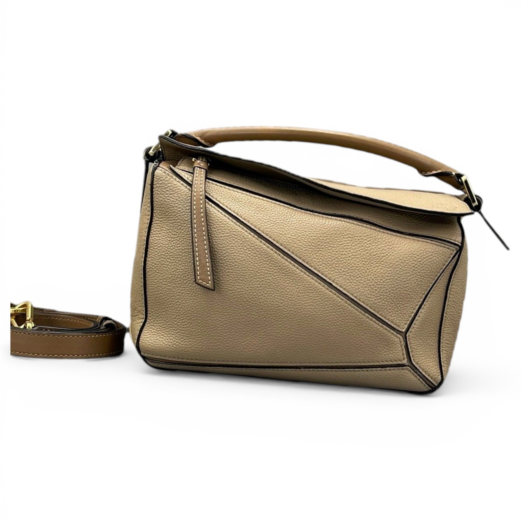 Puzzle leather handbag