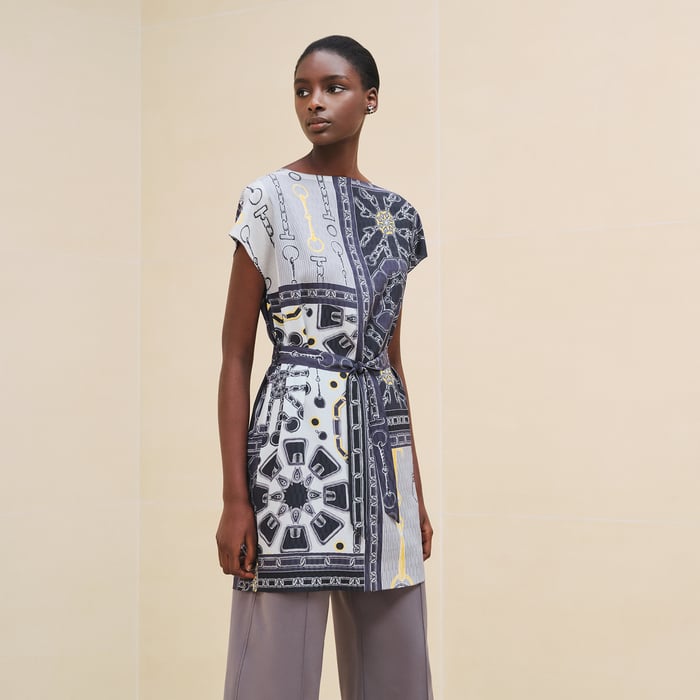 Bleu Noir "Effet Kaleidoscope" Belted Tunic