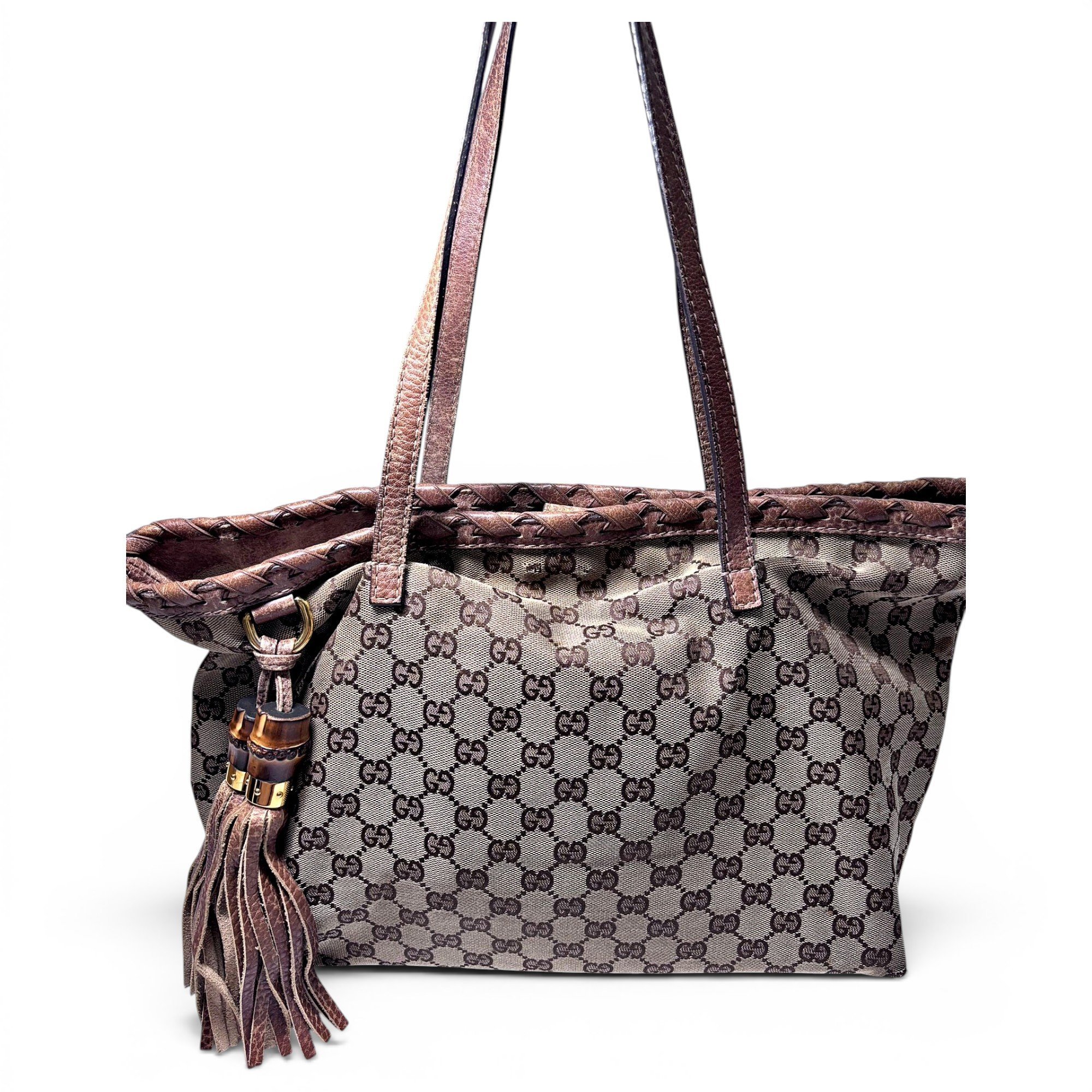 Bamboo leather handbag