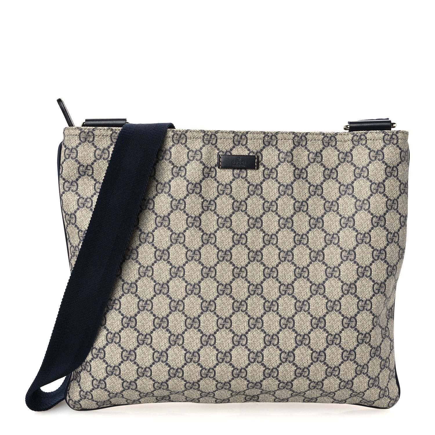 Gucci GG Plus Monogram Large Flat Messenger Bag Beige Blue