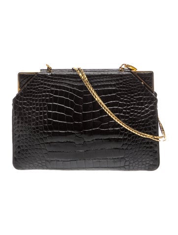 Embossed Leather Evening Bag