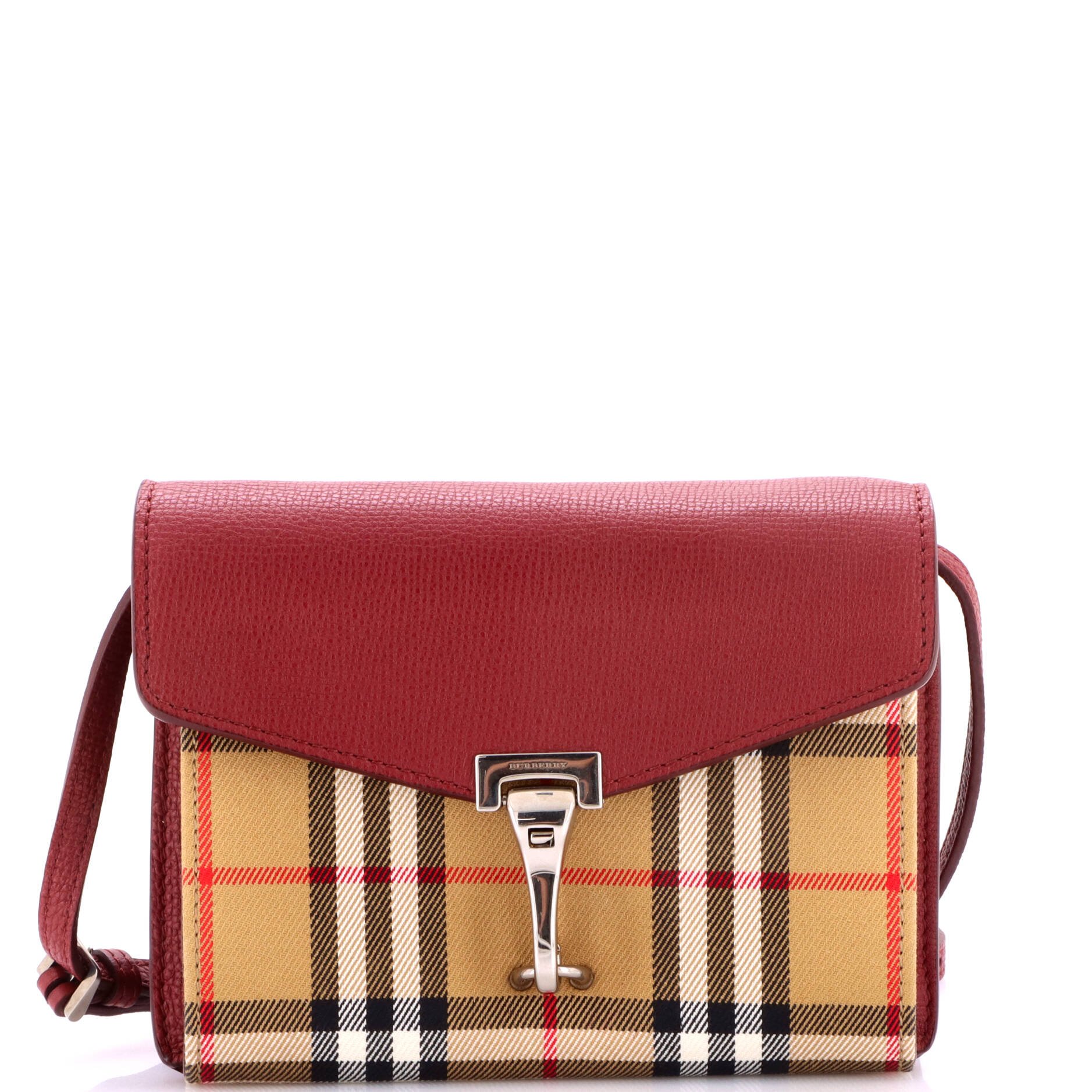 Macken Crossbody Bag Leather and Vintage Check Canvas Baby