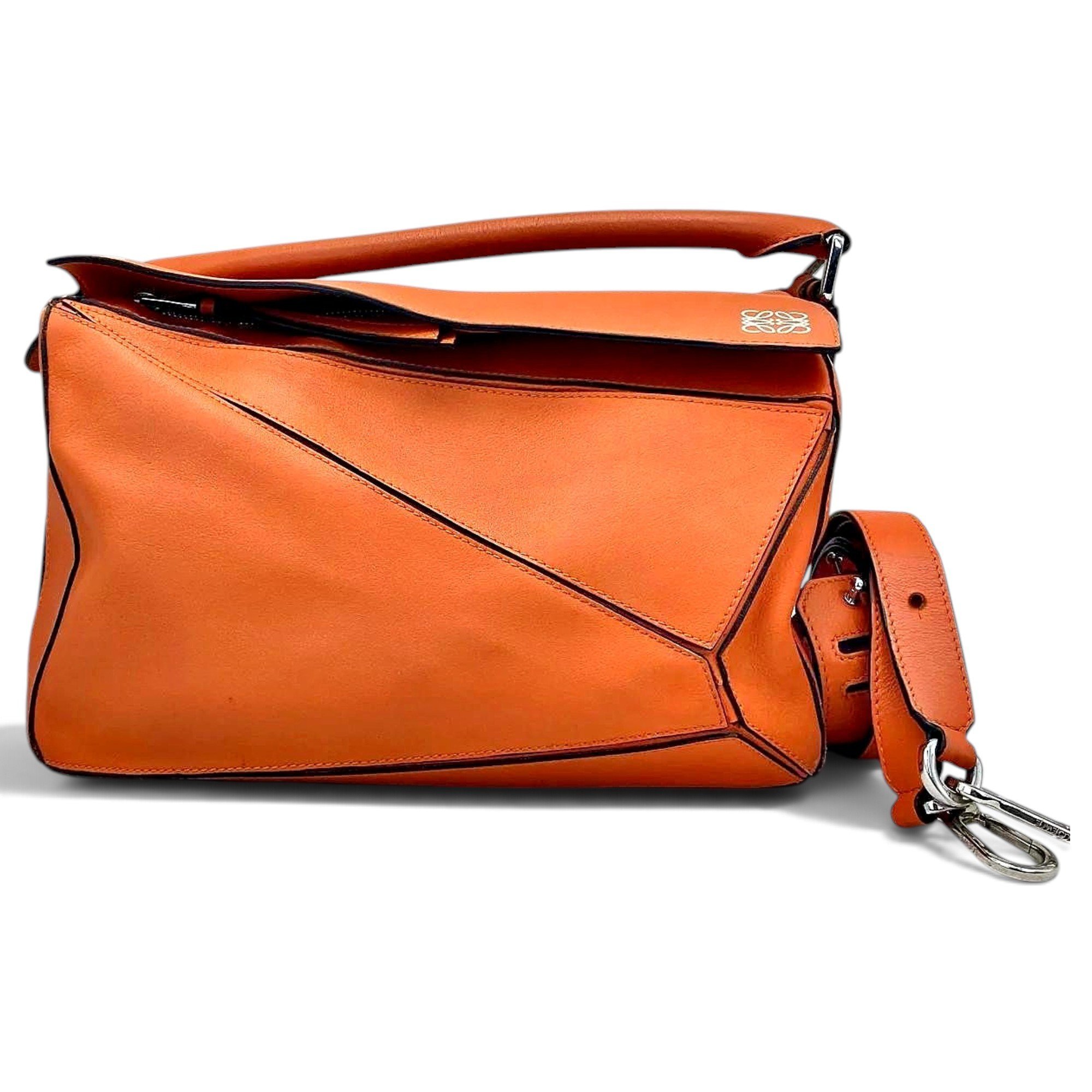 Puzzle leather handbag