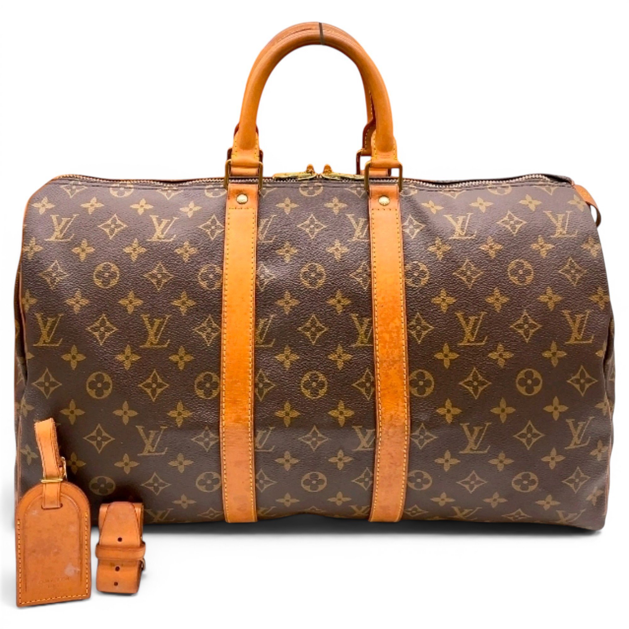 Keepall leather travel bag