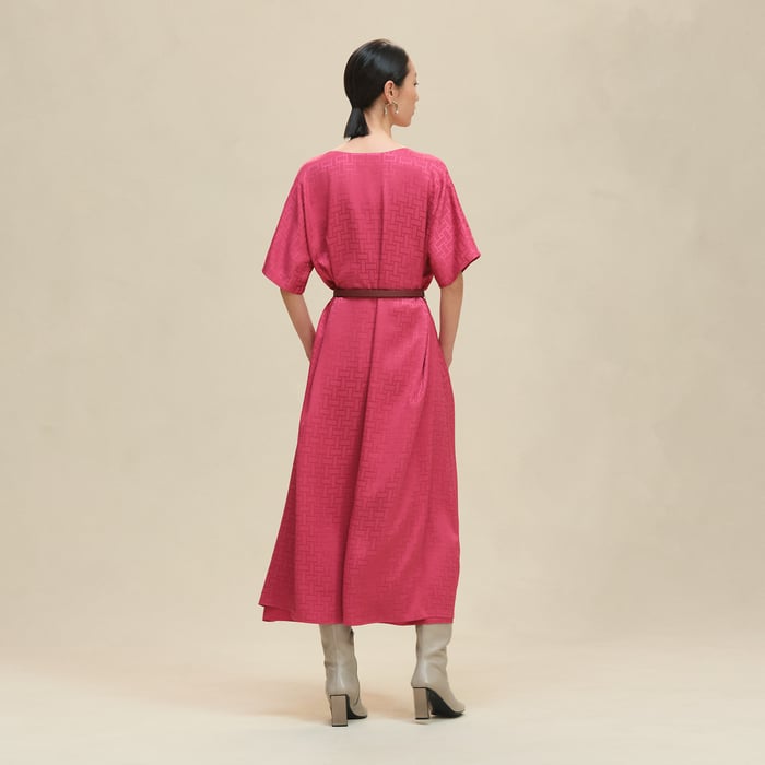 Rose Framboise "Mosaique" Belted Caftan