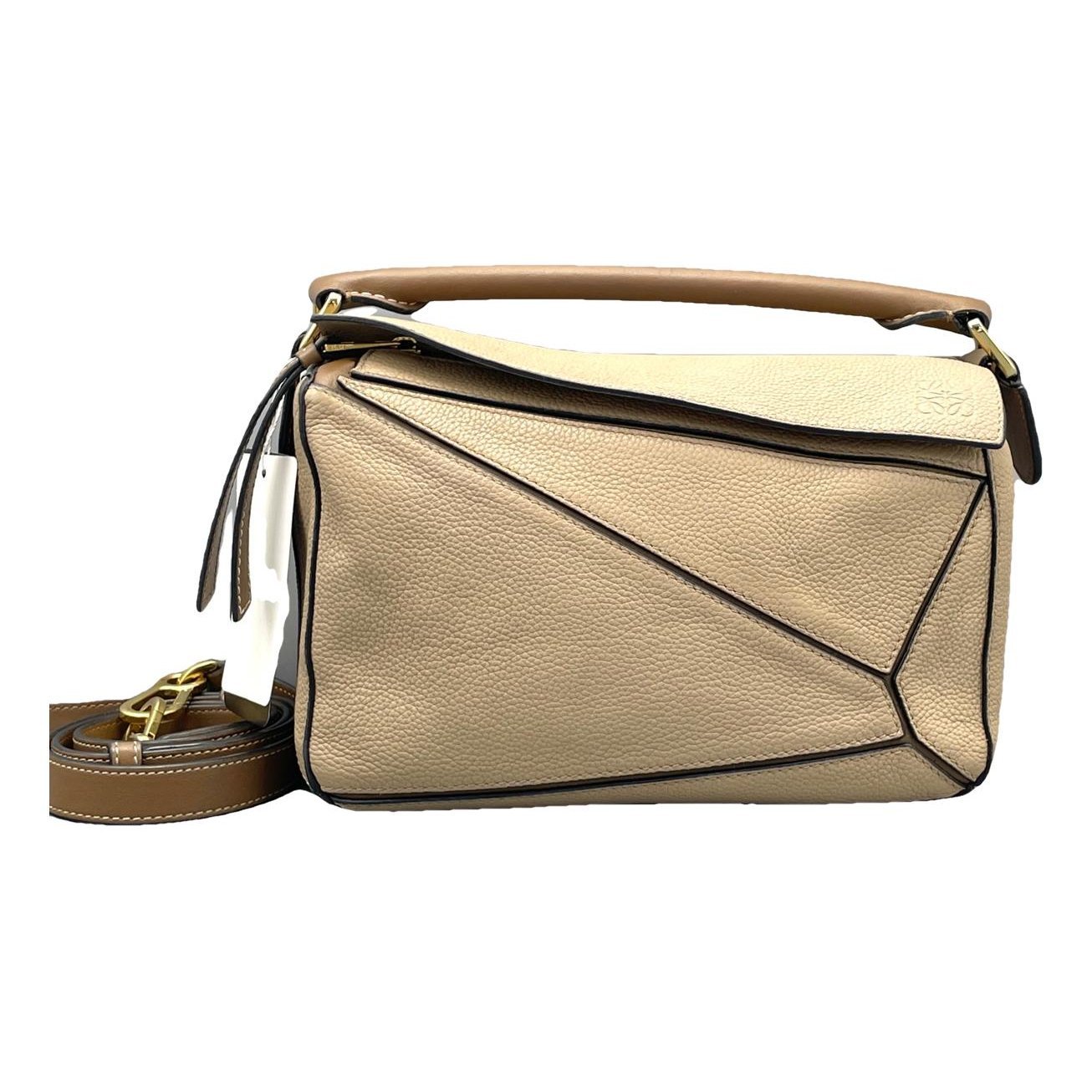 Puzzle leather handbag