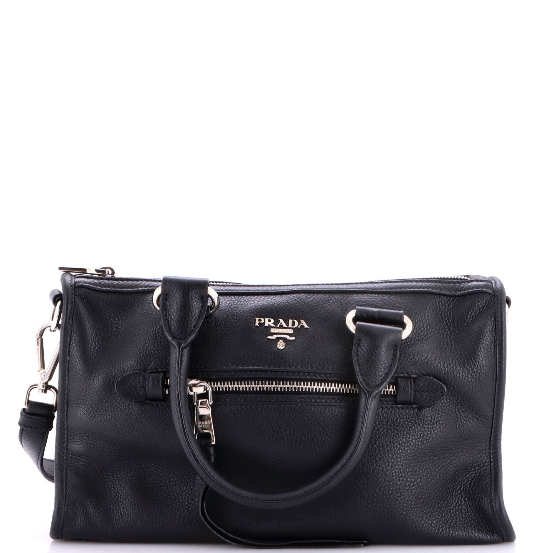 Front Zip Convertible Satchel Vitello Phenix Small