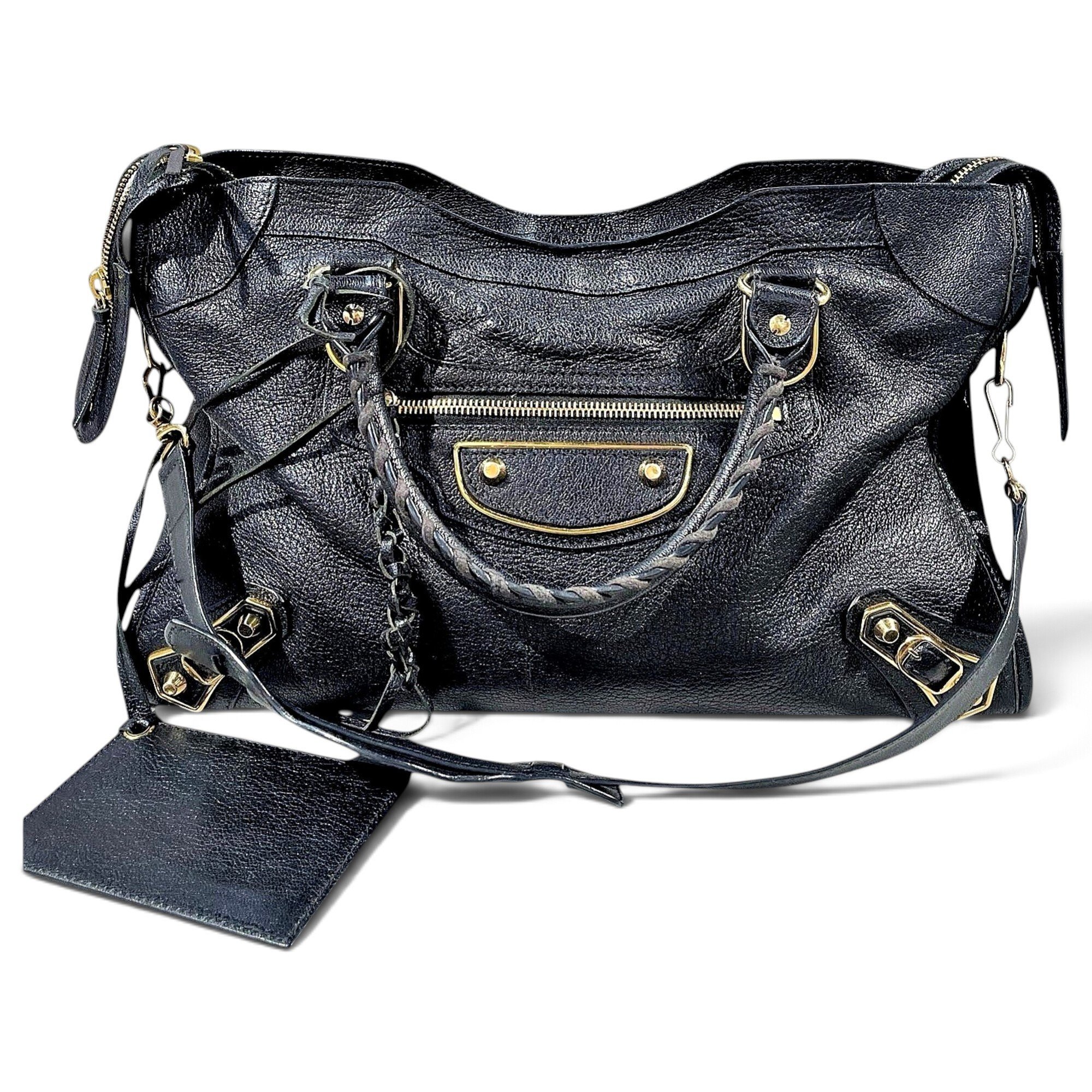 City leather handbag