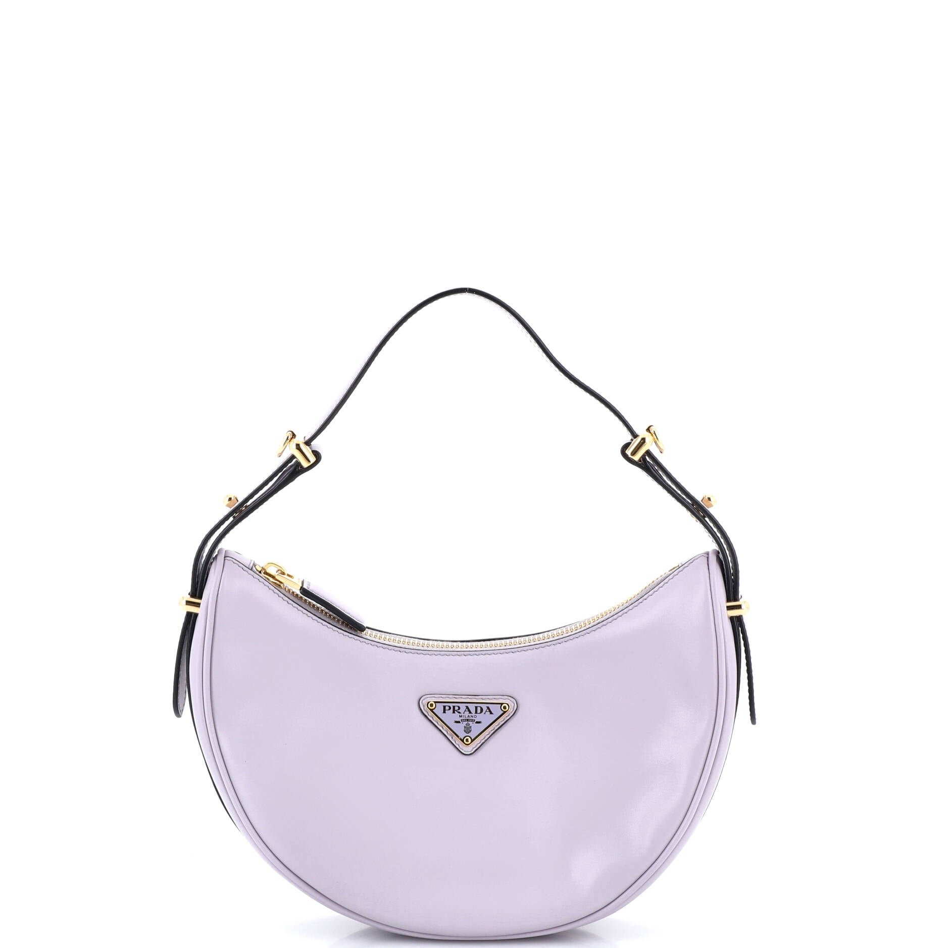 Prada Arque Half Moon Hobo Leather Small