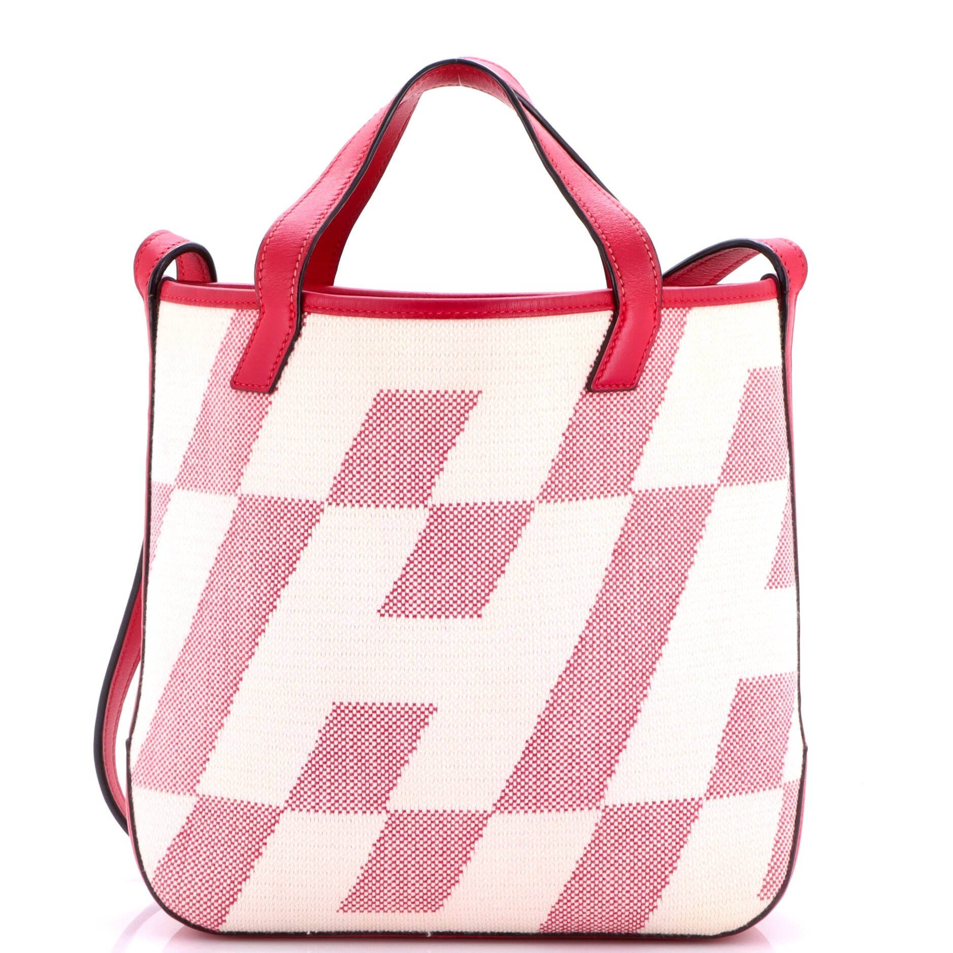 Cabas H en Biais Tote Canvas with Leather 27