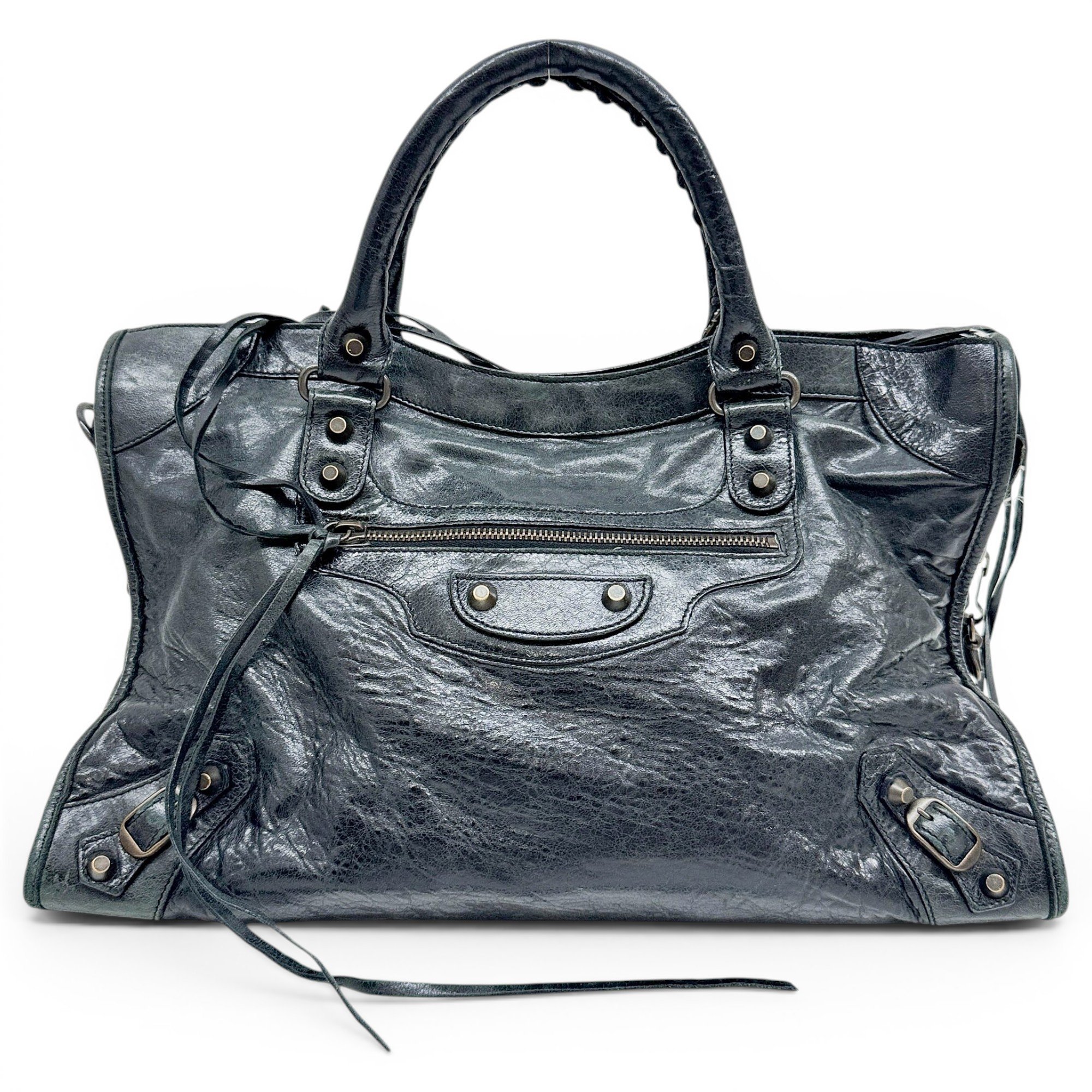 City leather handbag