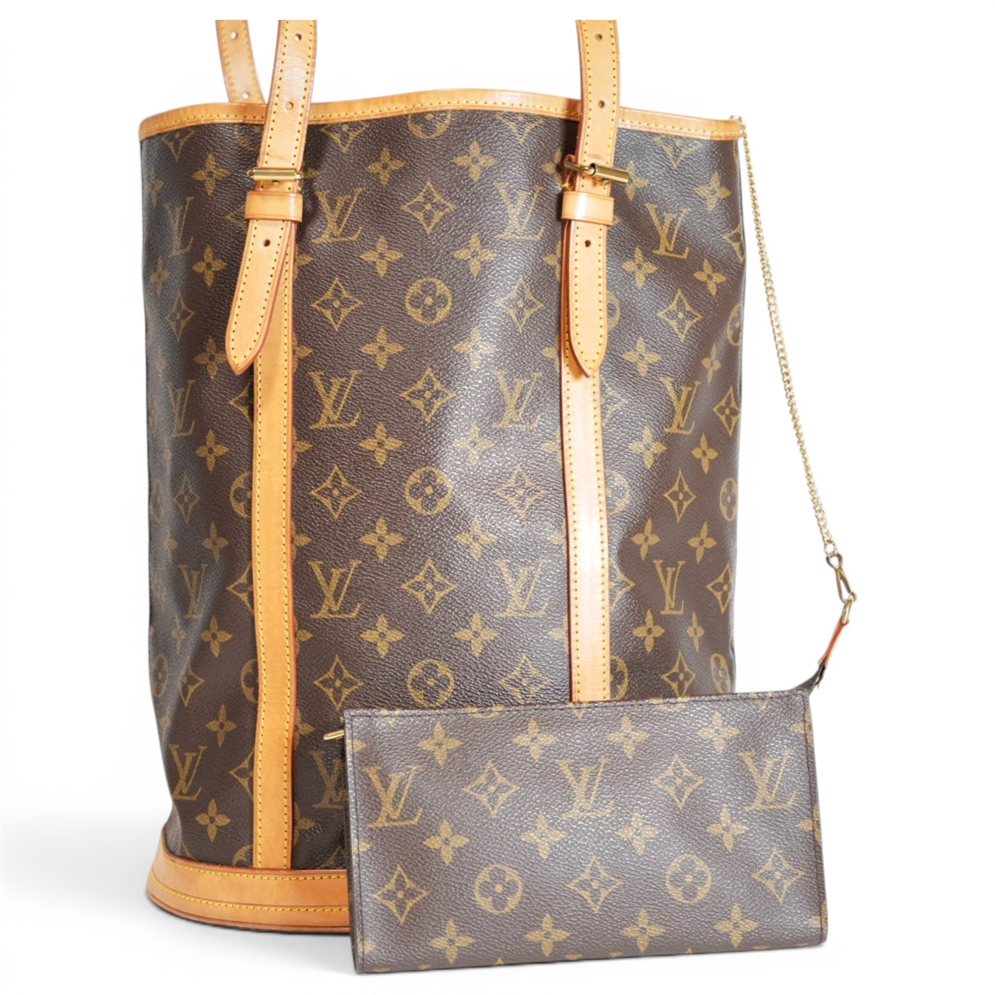 Bucket leather handbag