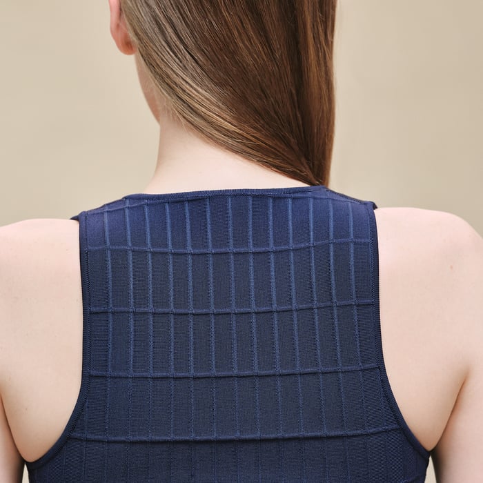 Bleu Outremer Long Sleeveless Cardigan