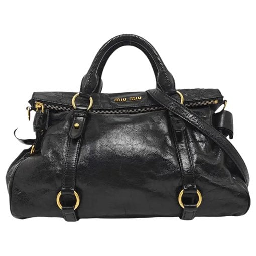 Bow bag leather handbag