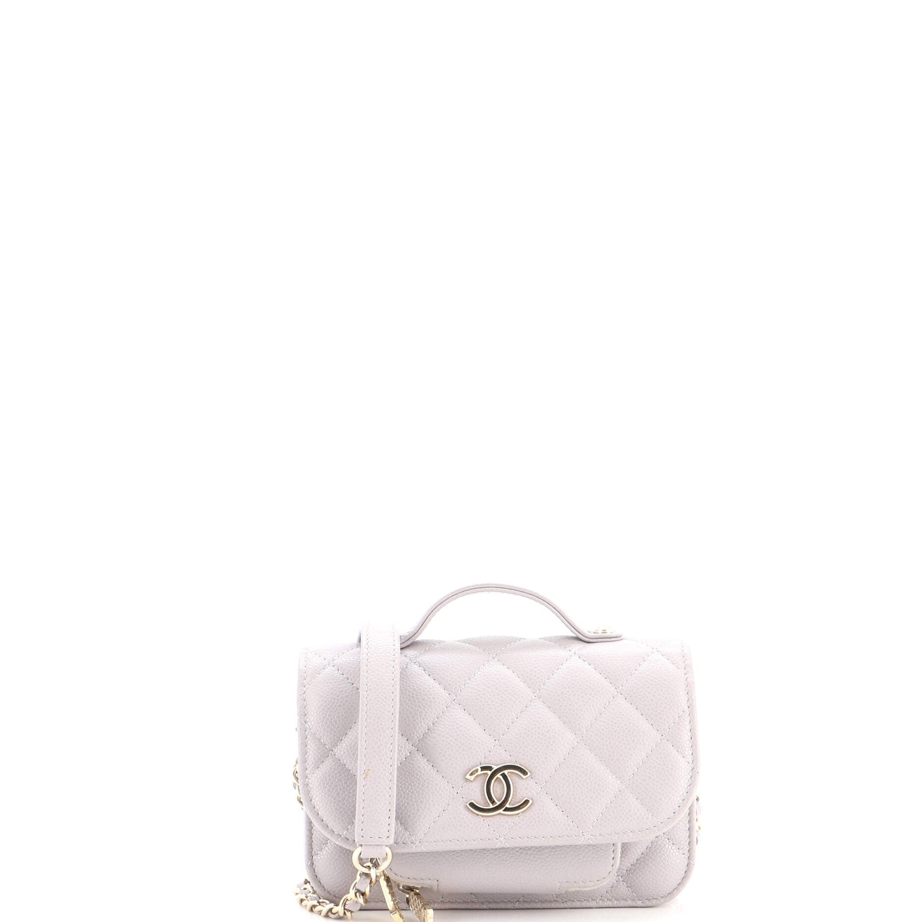 Business Affinity Flap Clutch with Chain Quilted Caviar