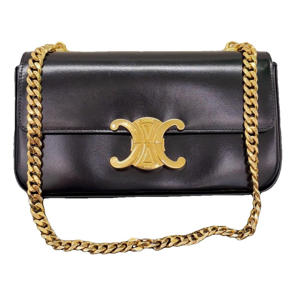Triomphe chain leather handbag
