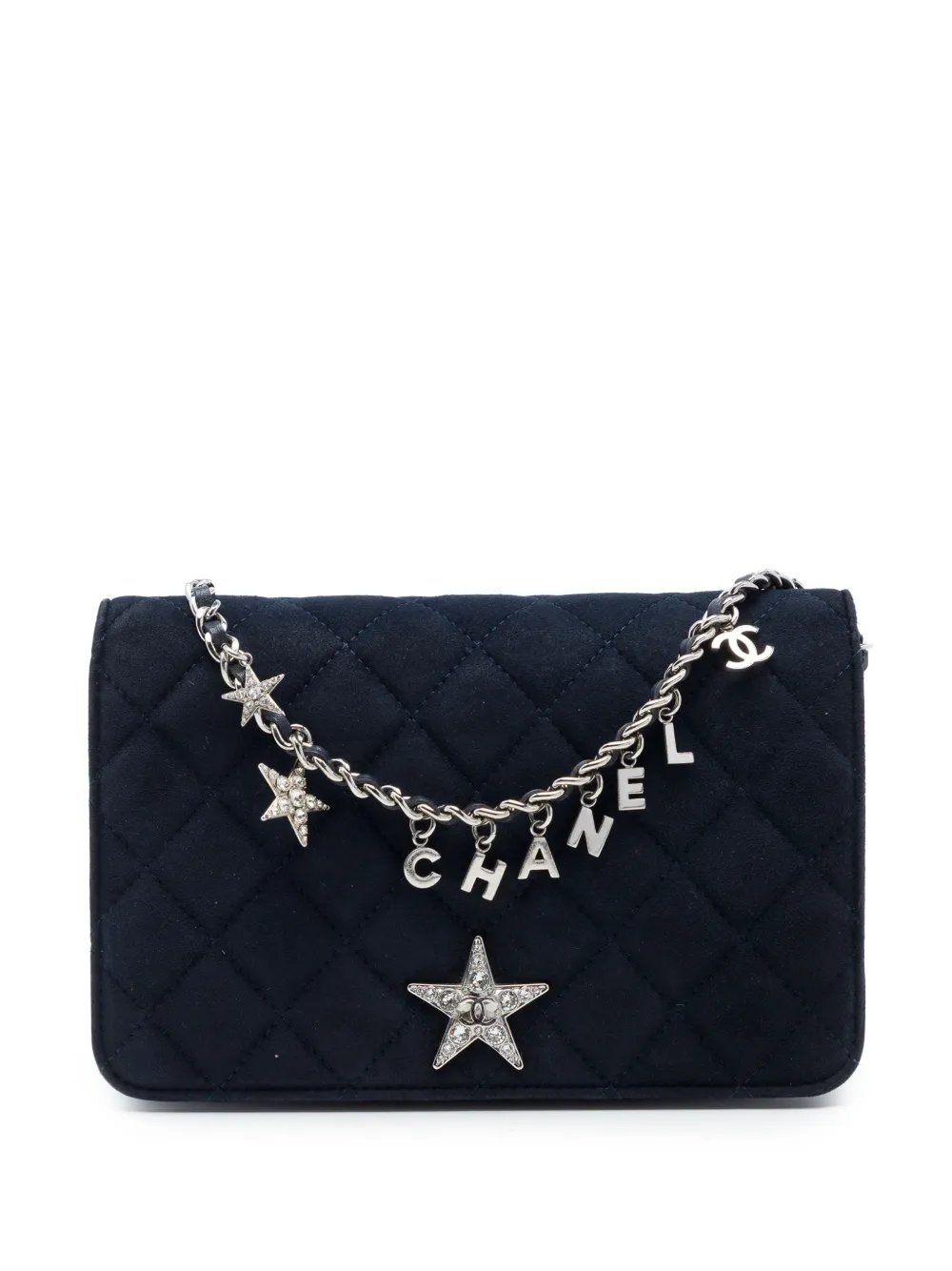 2019 Quilted Suede Cocostellar Wallet on Chain crossbody bag