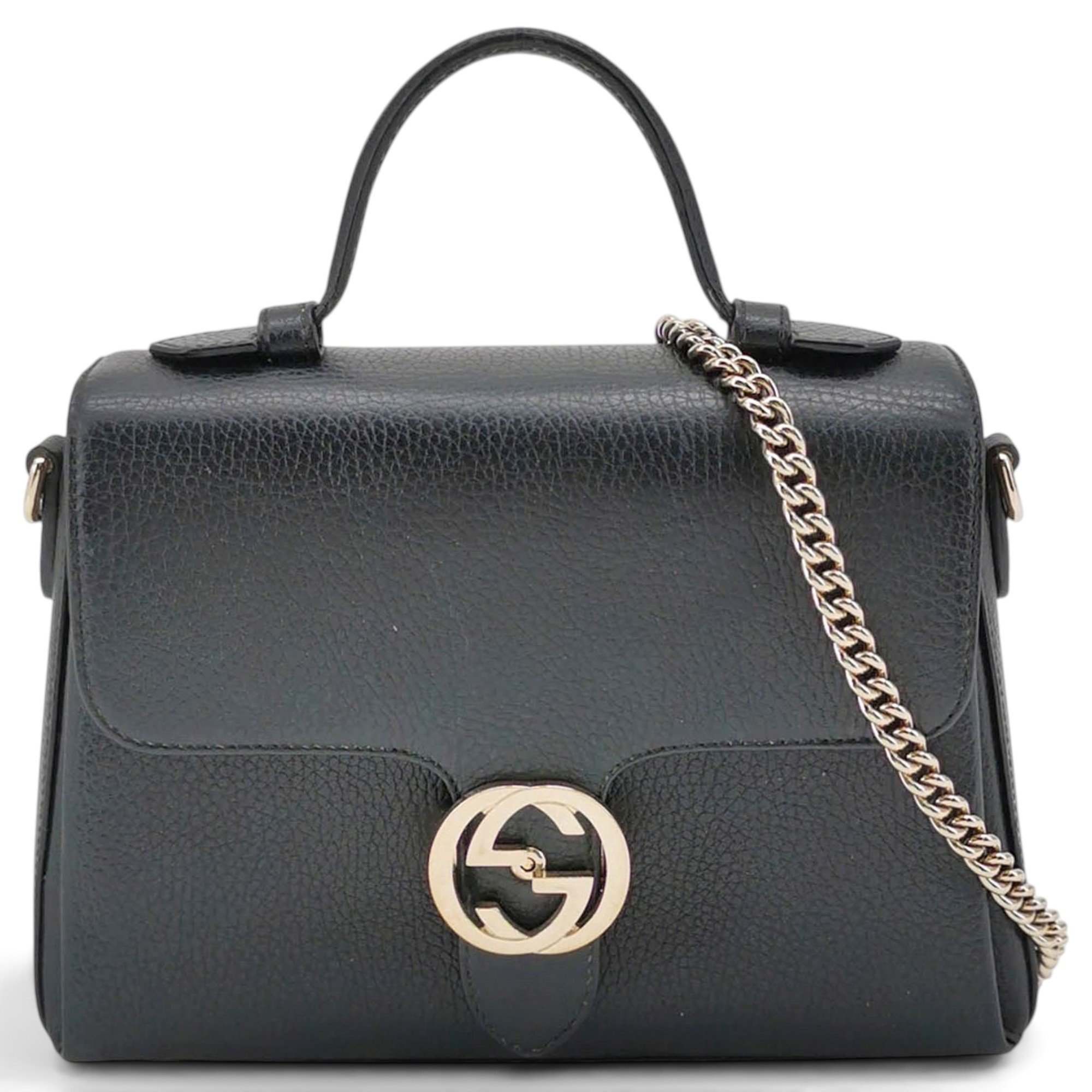Interlocking leather handbag