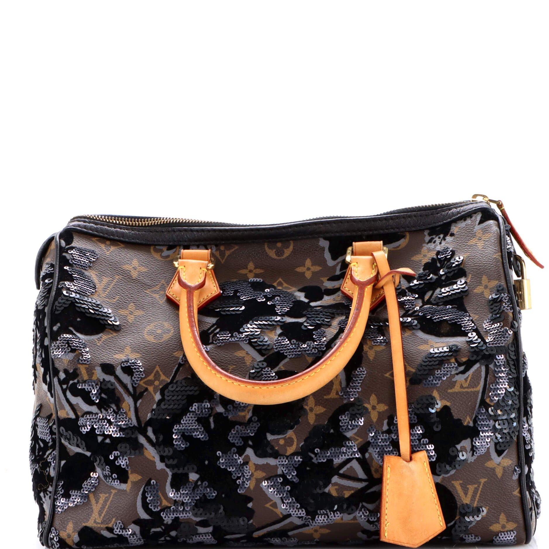 Louis Vuitton Speedy Handbag Fleur De Jais Monogram Canvas 30