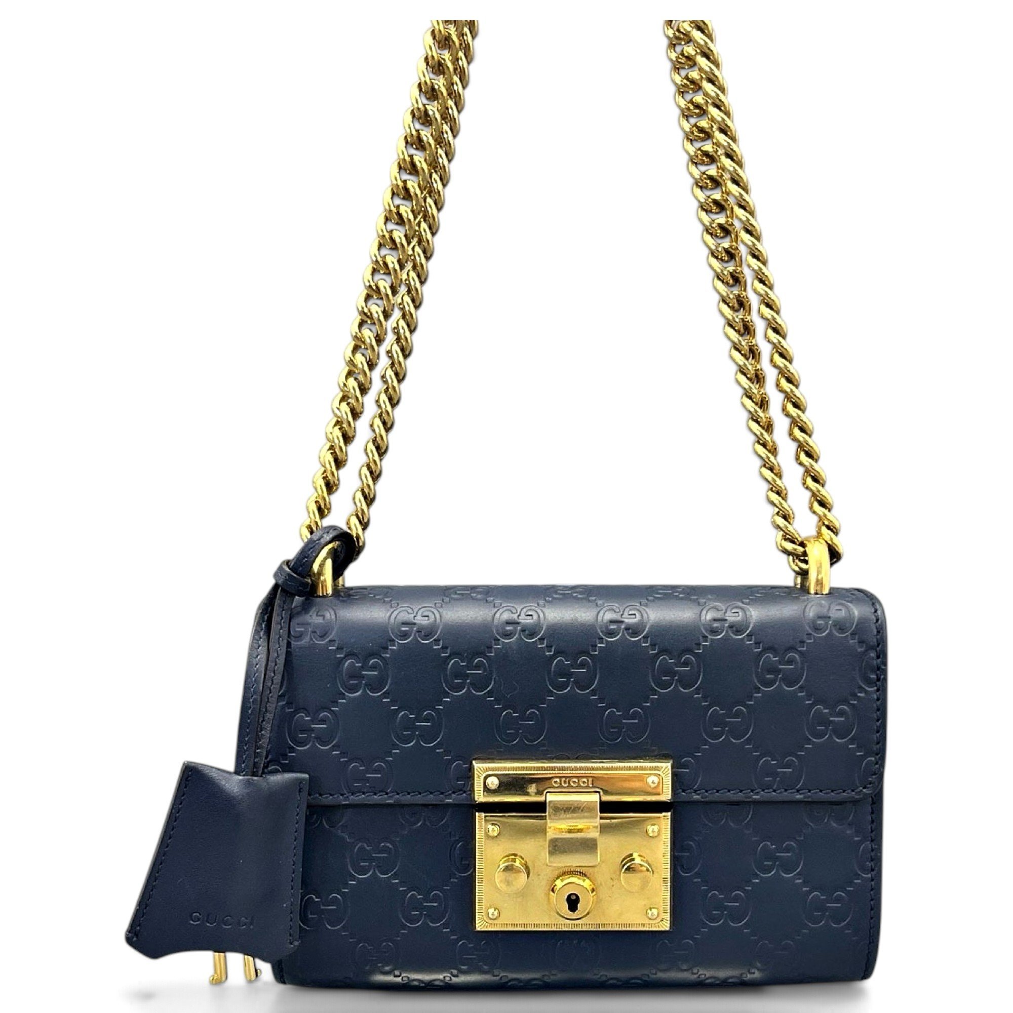 Padlock leather handbag