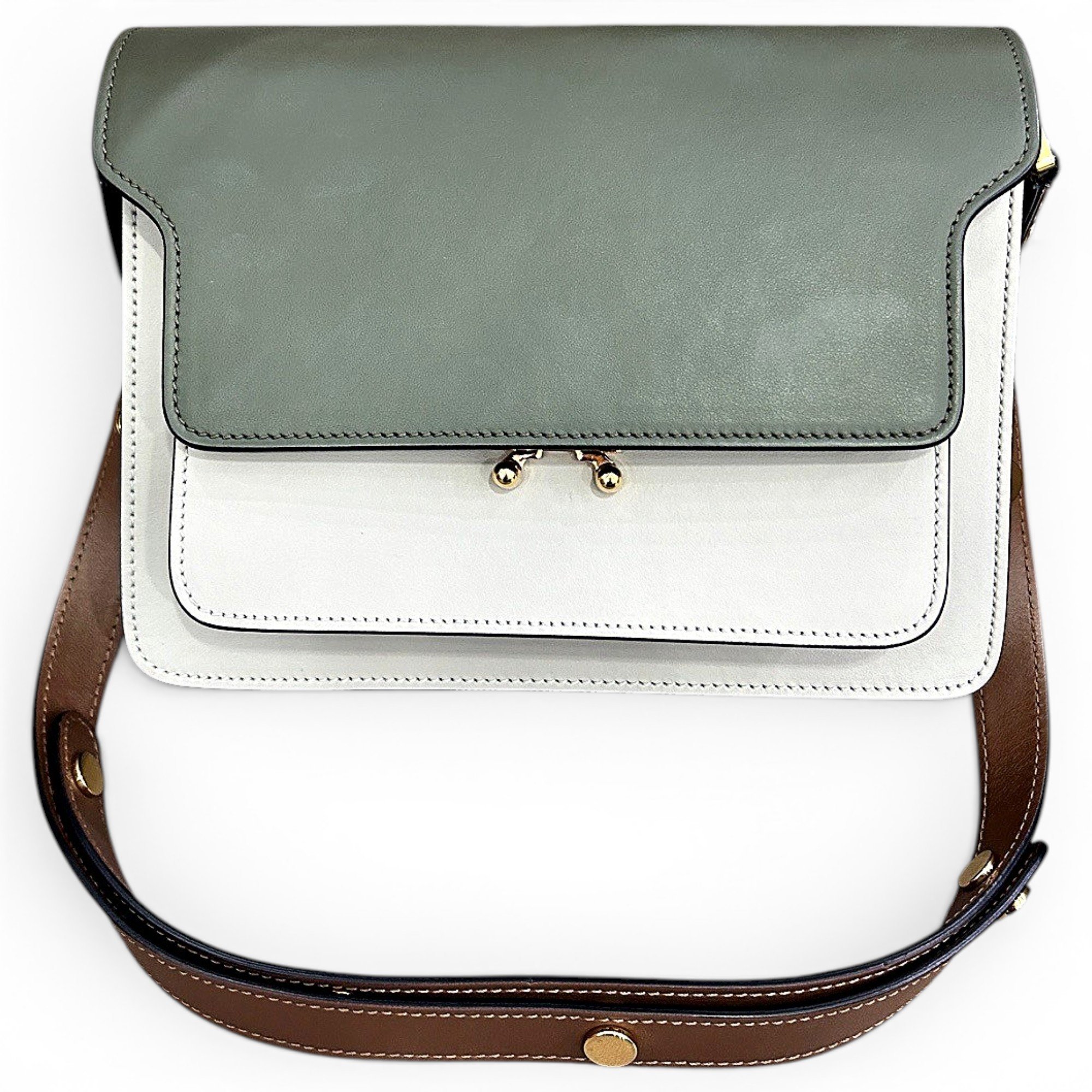 Trunk leather handbag