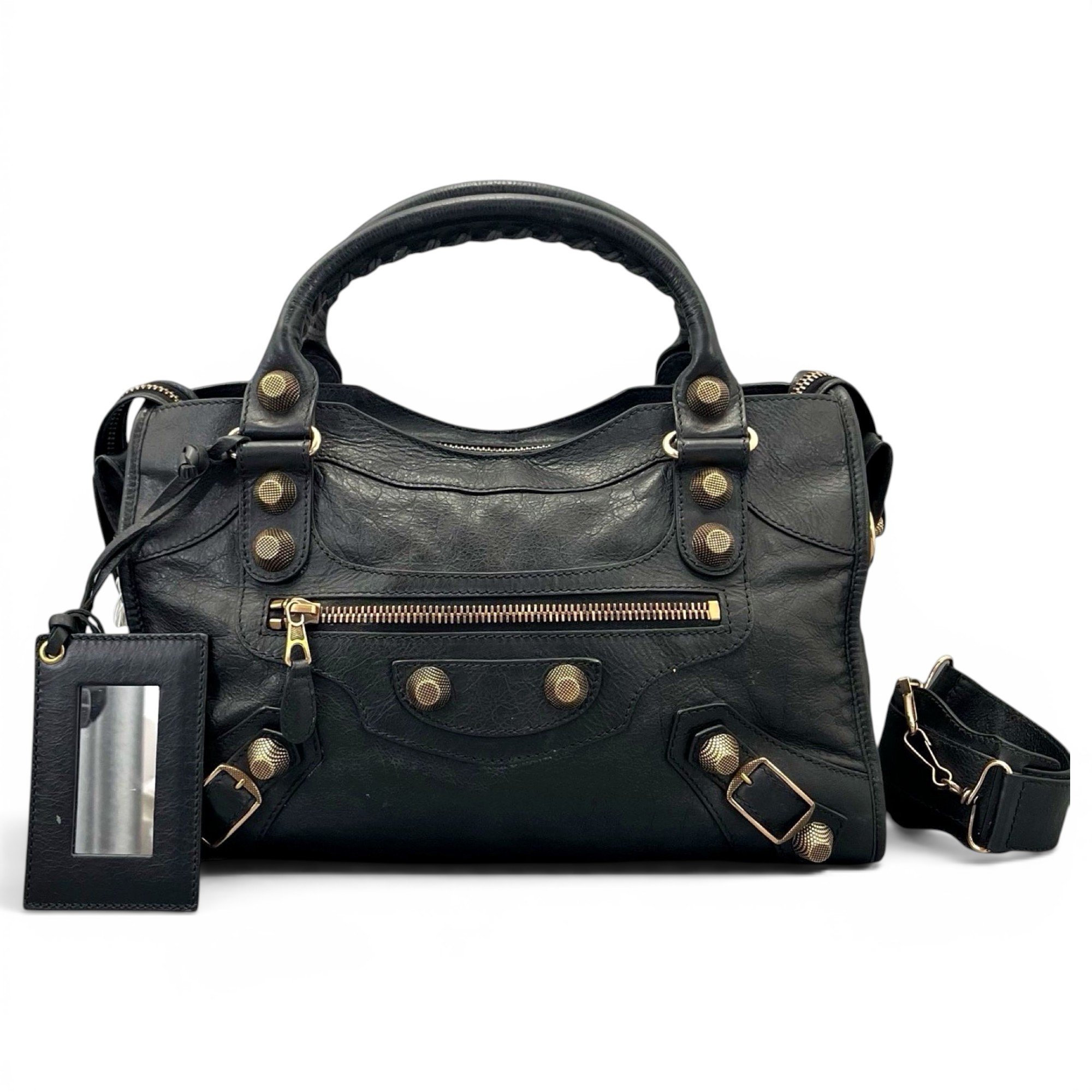 City leather handbag