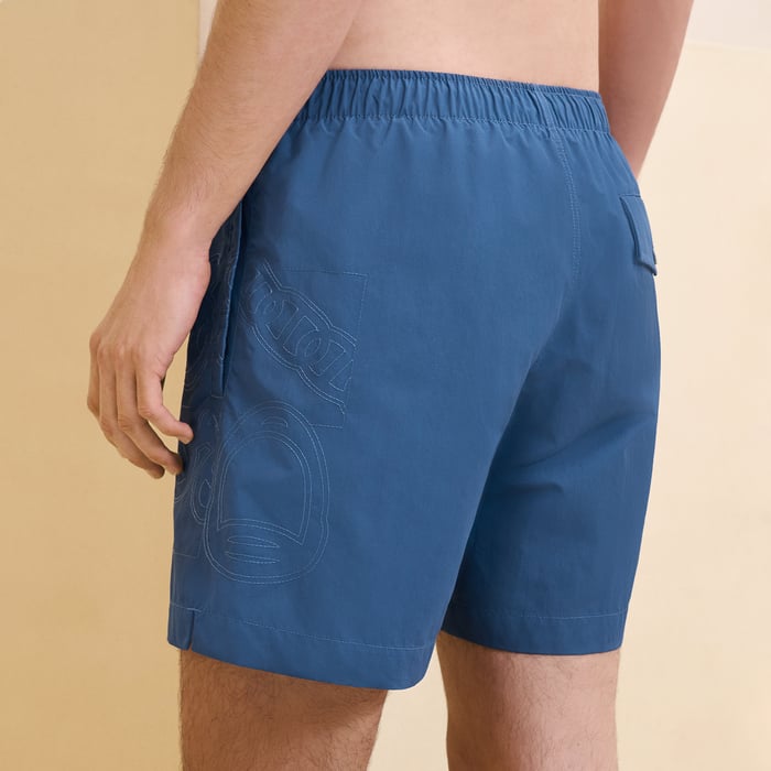 Bleu Turquin "Metallerie Au Carre" Swim Trunks