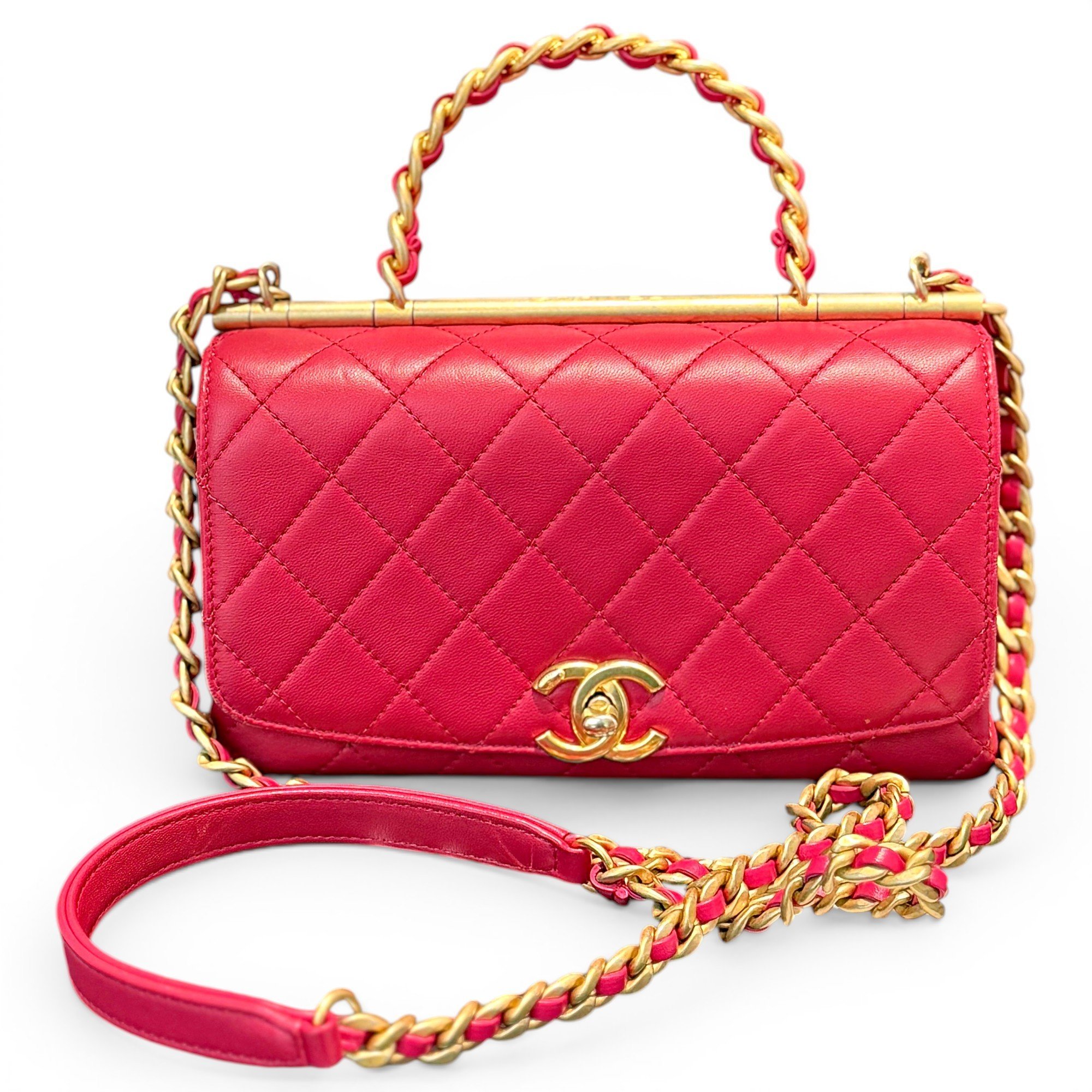 Trendy CC leather handbag