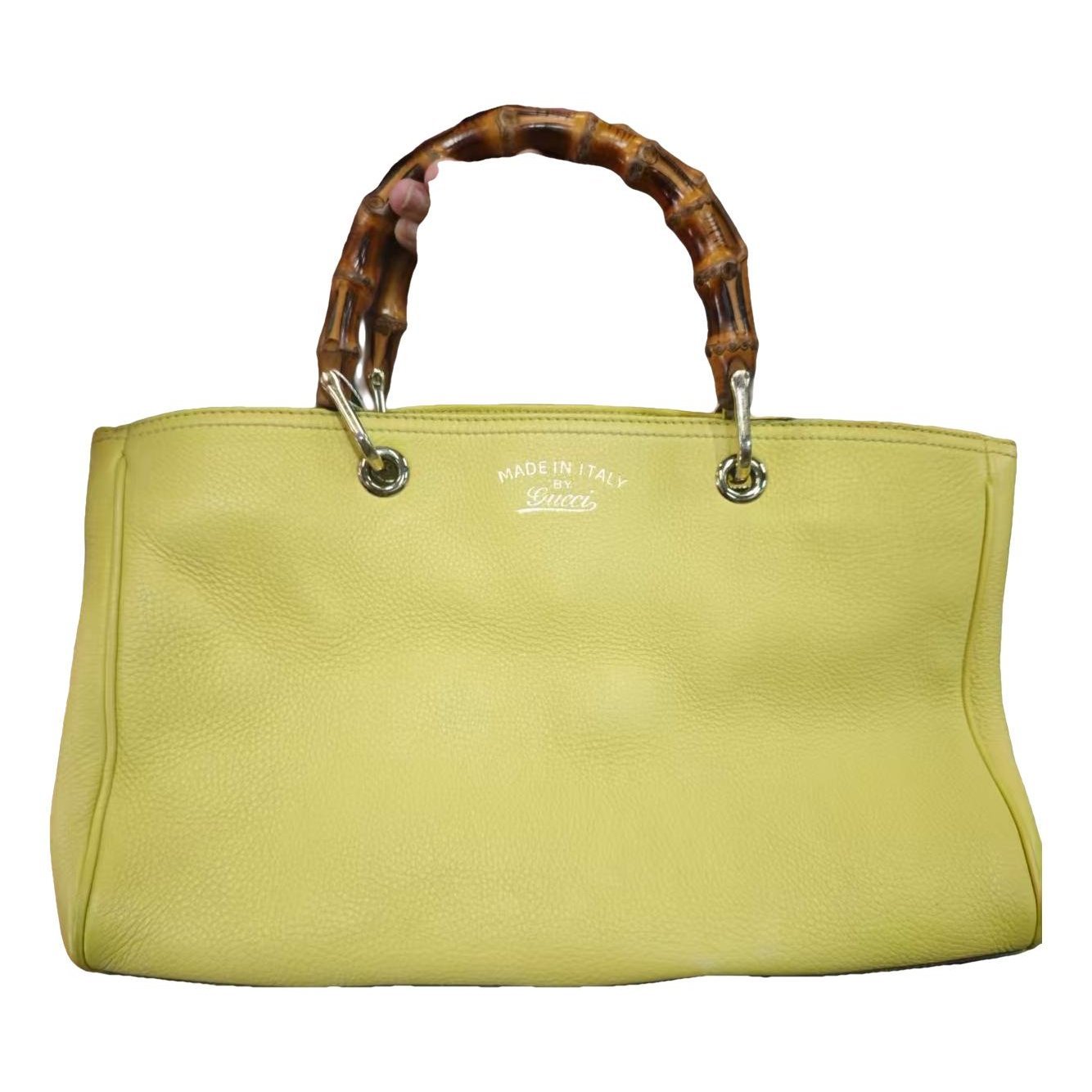 Bamboo Shopper leather handbag