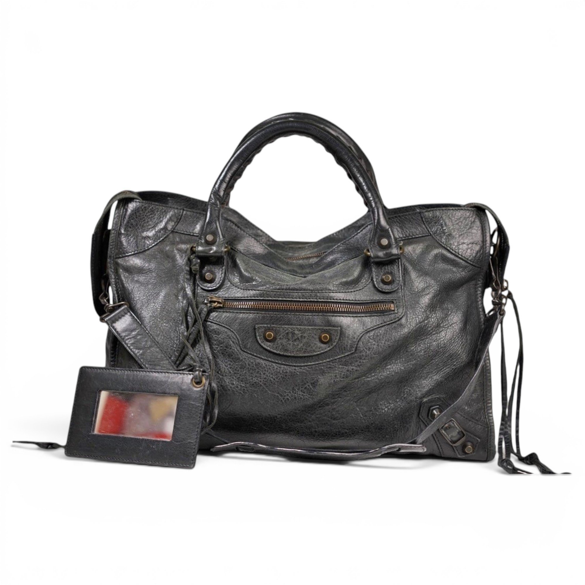 City leather handbag