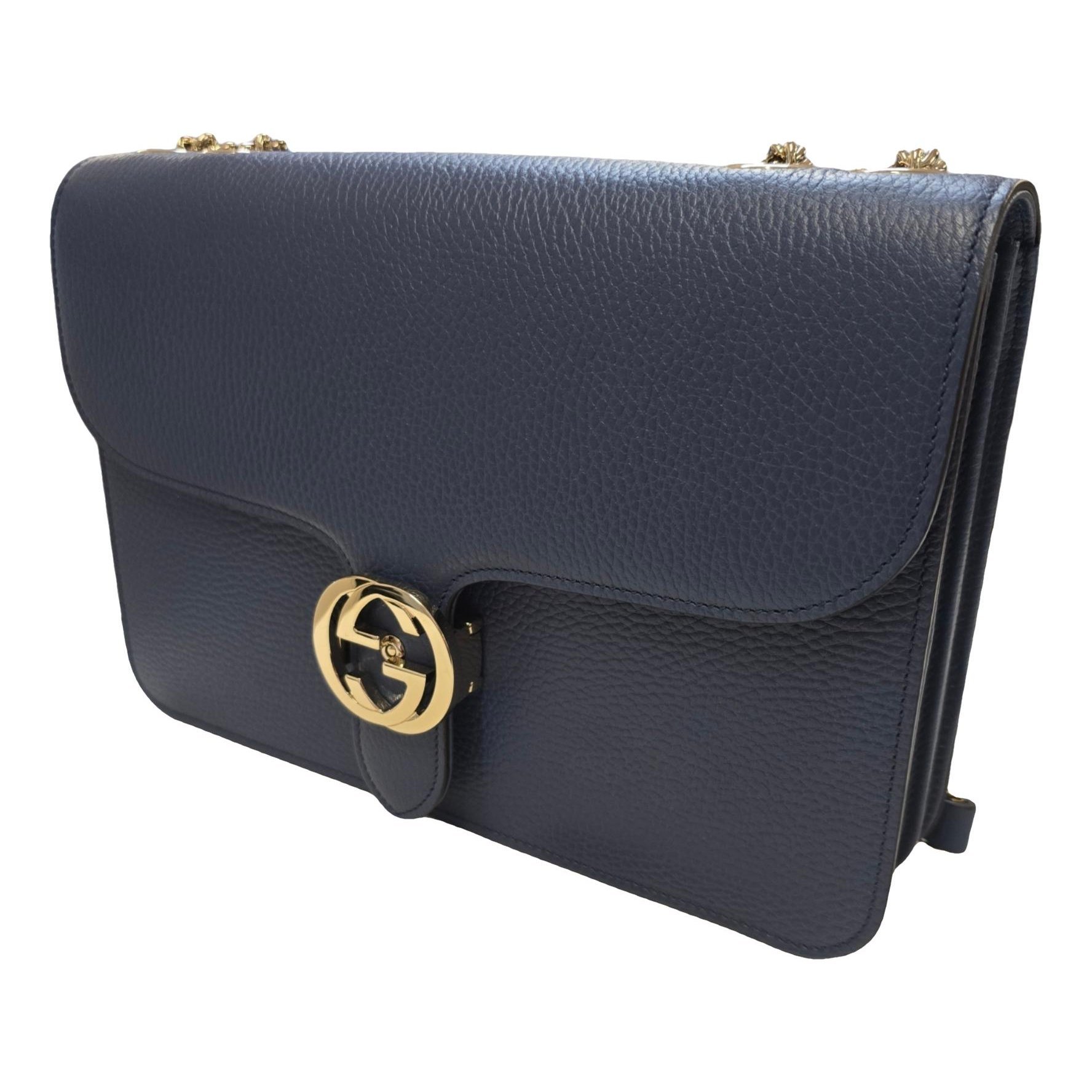 Interlocking leather crossbody bag