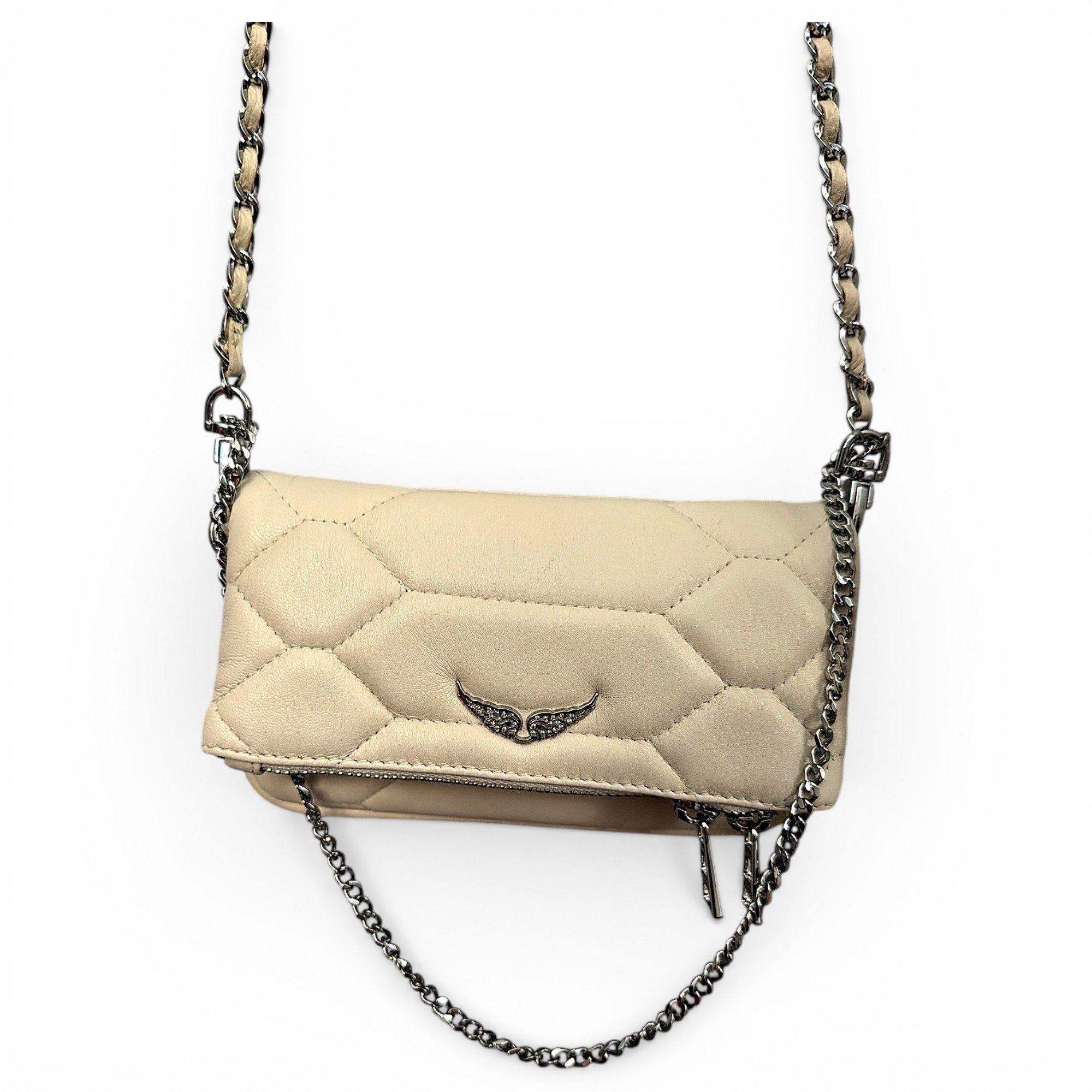 Rock leather clutch bag