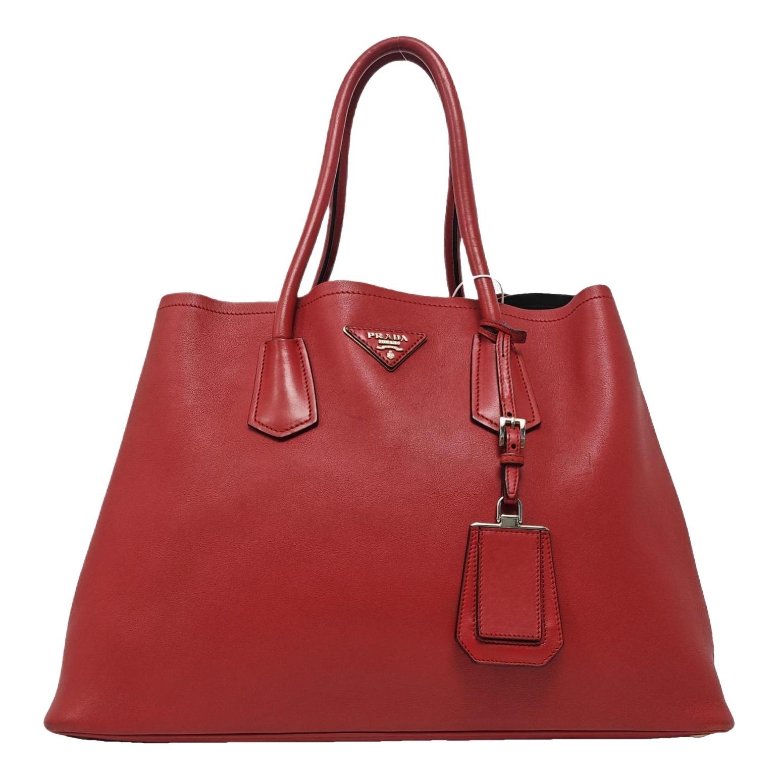 Double leather handbag
